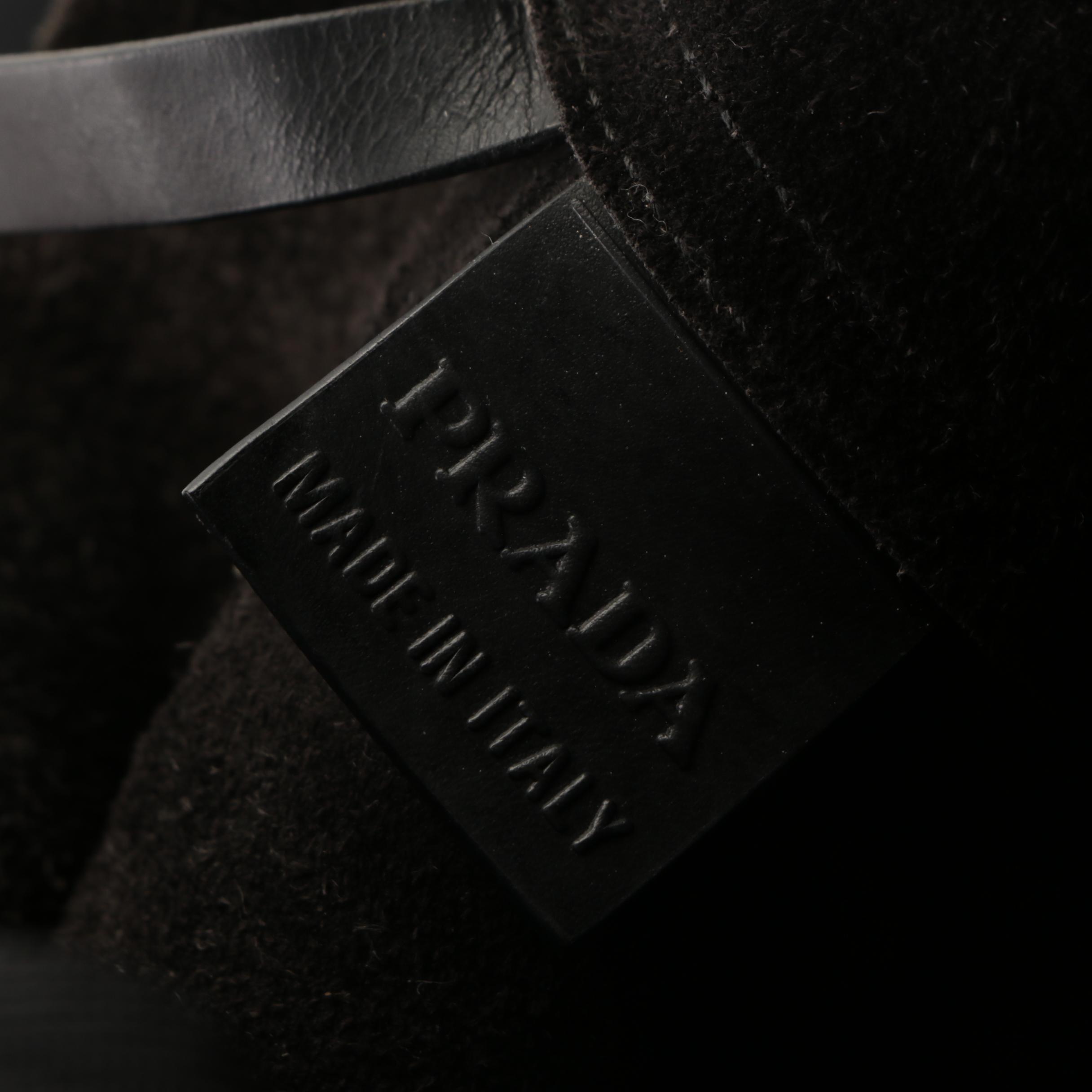 Prada Shopping Tote with Pouch in Smooth Black Leather