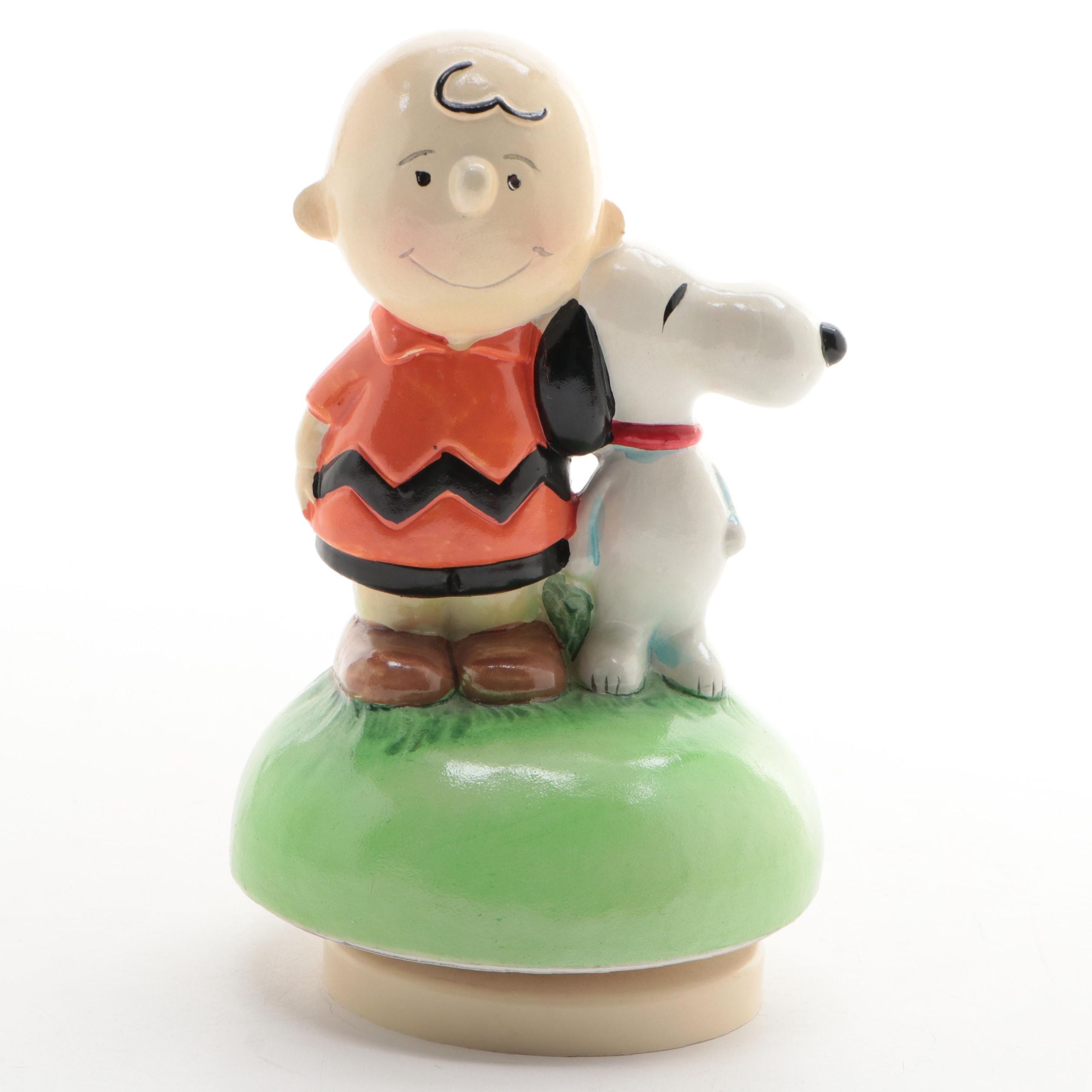 Sankyo Charlie Brown and Snoopy on Toadstool Music Box