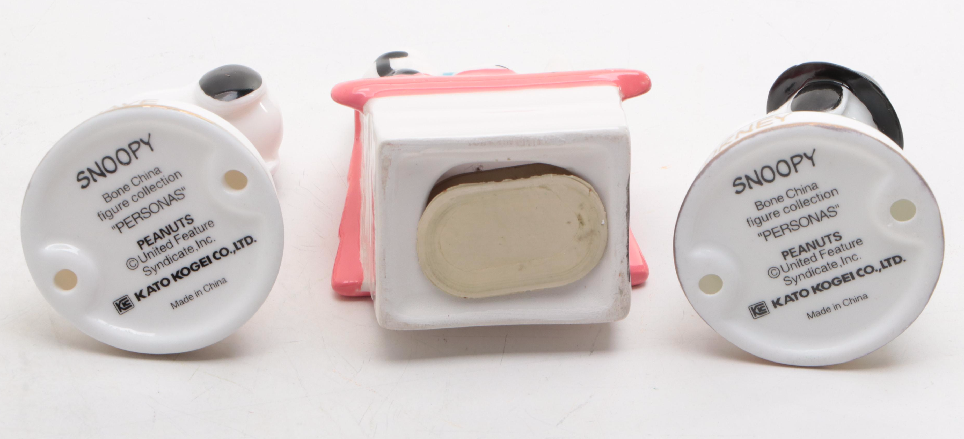 Kato Kogei Peanuts "Snoopy" Bone China Figurines and Banks