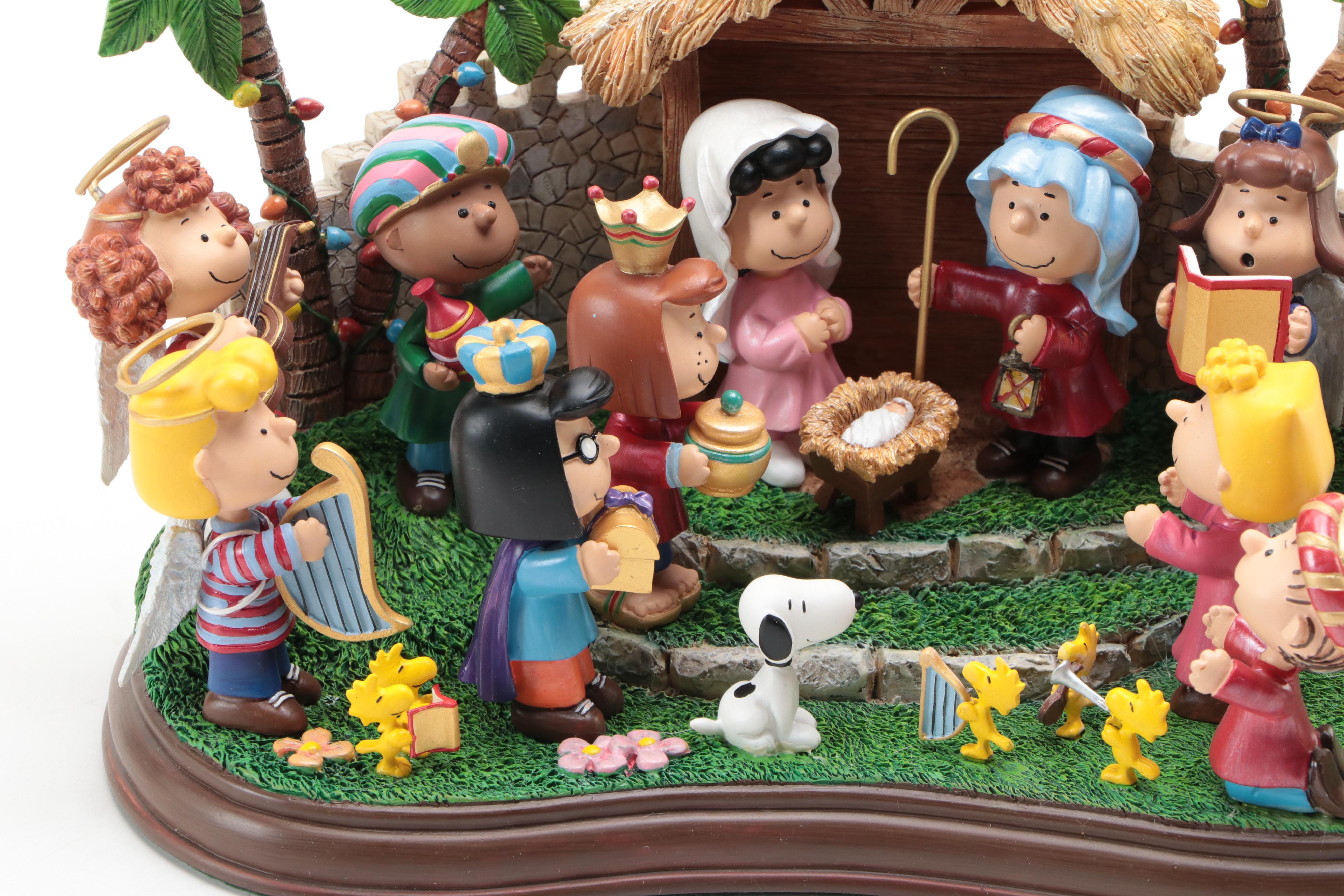 Danbury Mint Peanuts Nativity Scene Resin Figural Group