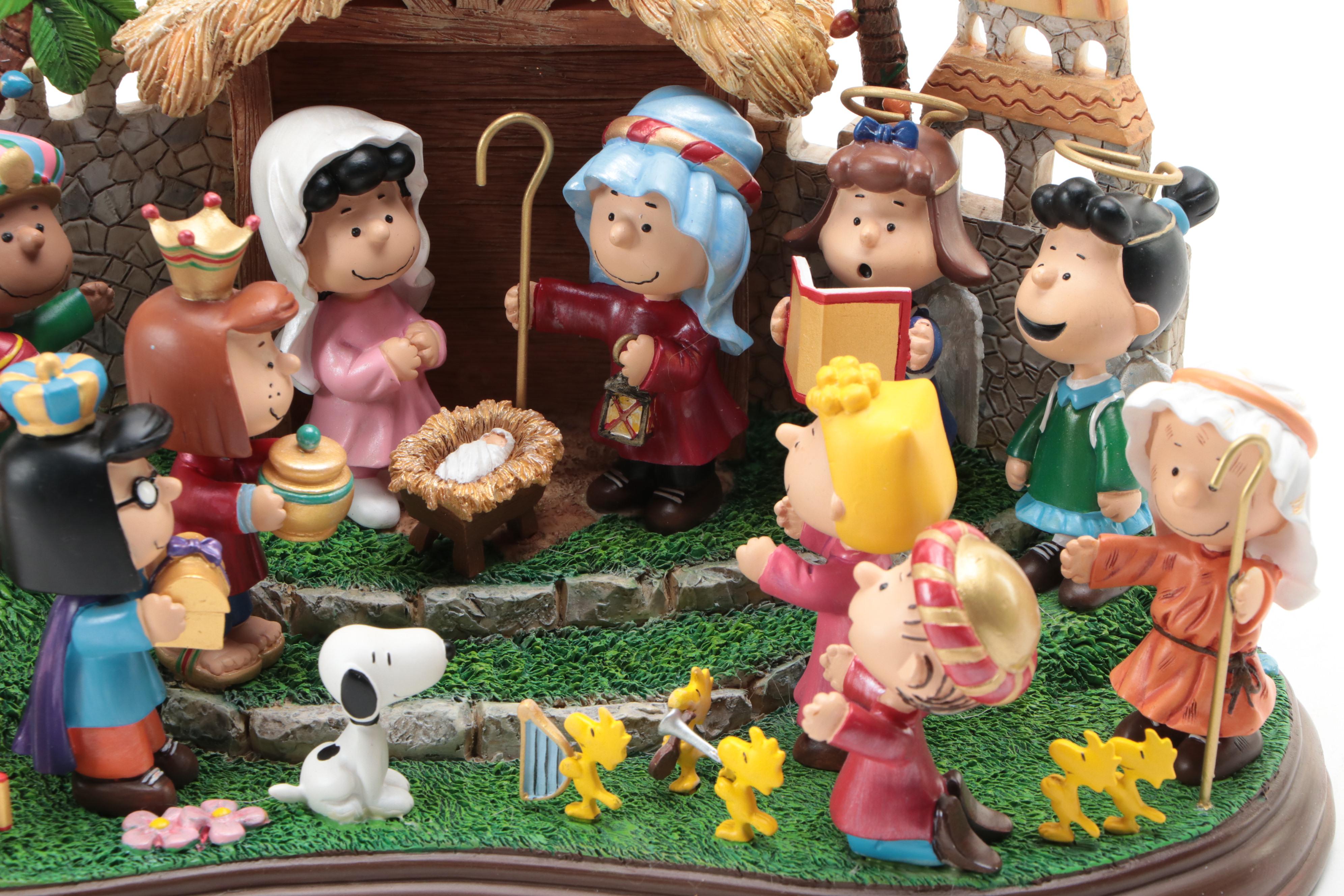 Danbury Mint Peanuts Nativity Scene Resin Figural Group