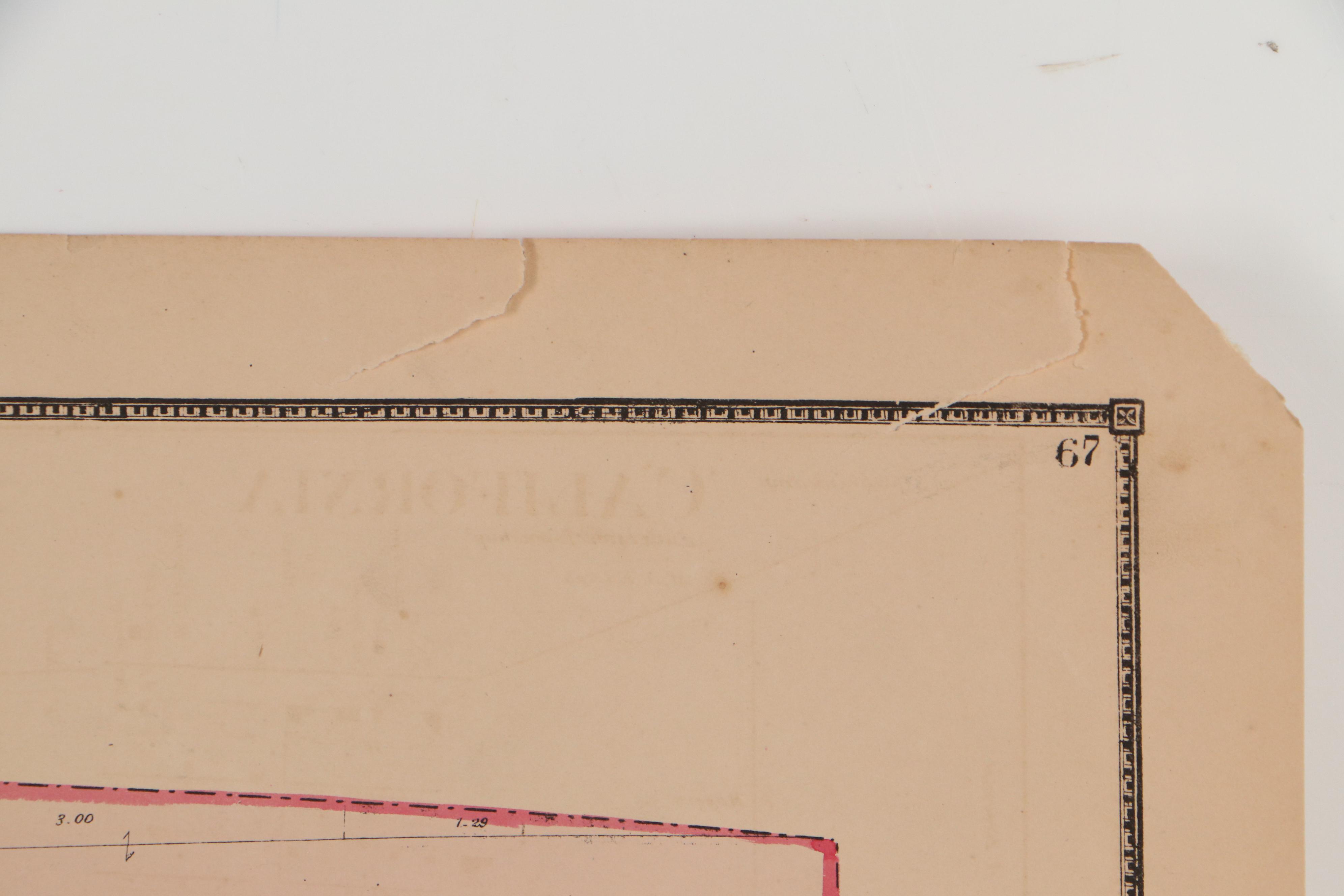 Hand-Colored Lithograph Map of Walnut Hills, Ohio, 1869