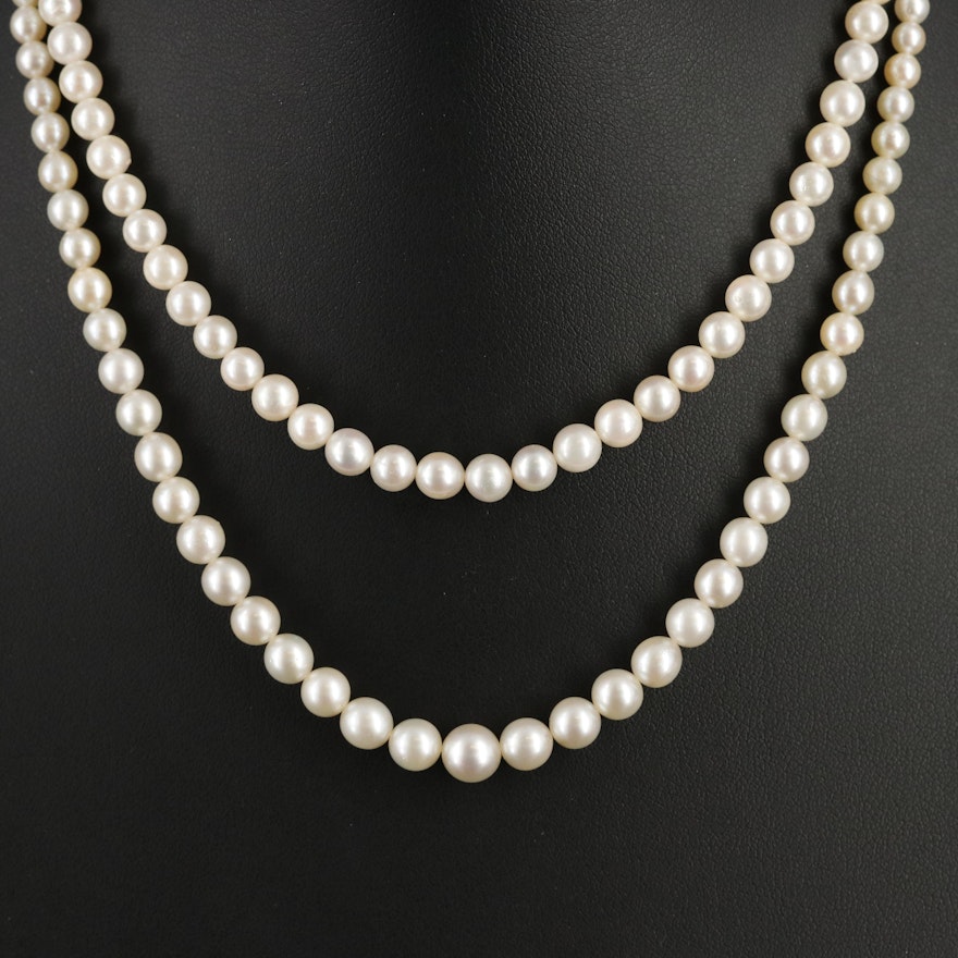 Pearl Necklaces with Sterling Clasps