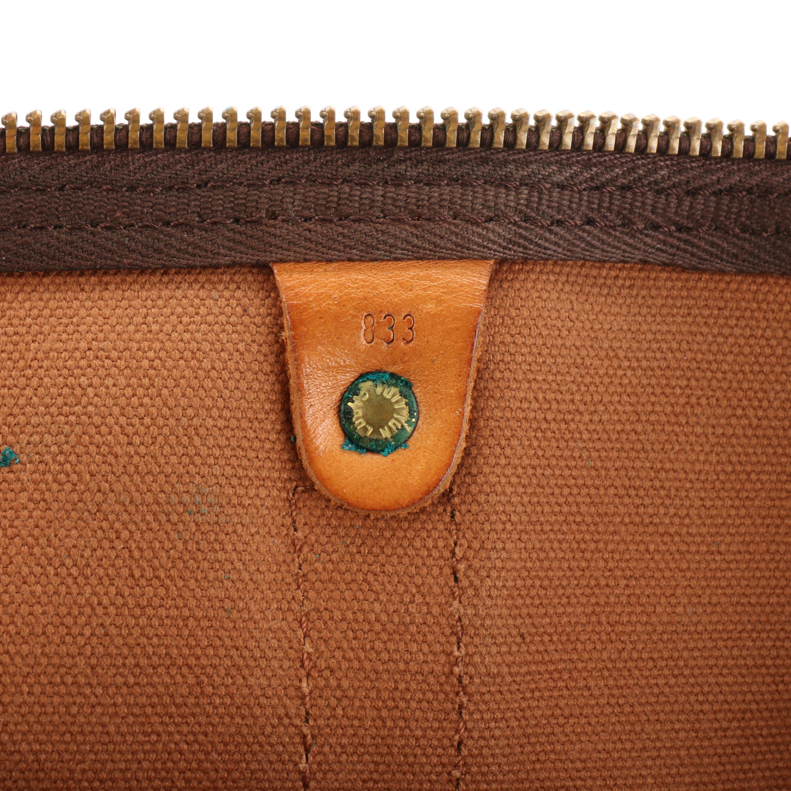 Louis Vuitton Keepall 45 Travel Bag in Monogram Canvas and Vachetta Leather