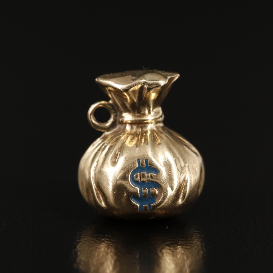 Vintage 14K Money Bag Pendant