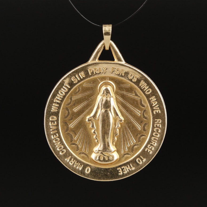 14K Our Lady of Grace Pendant