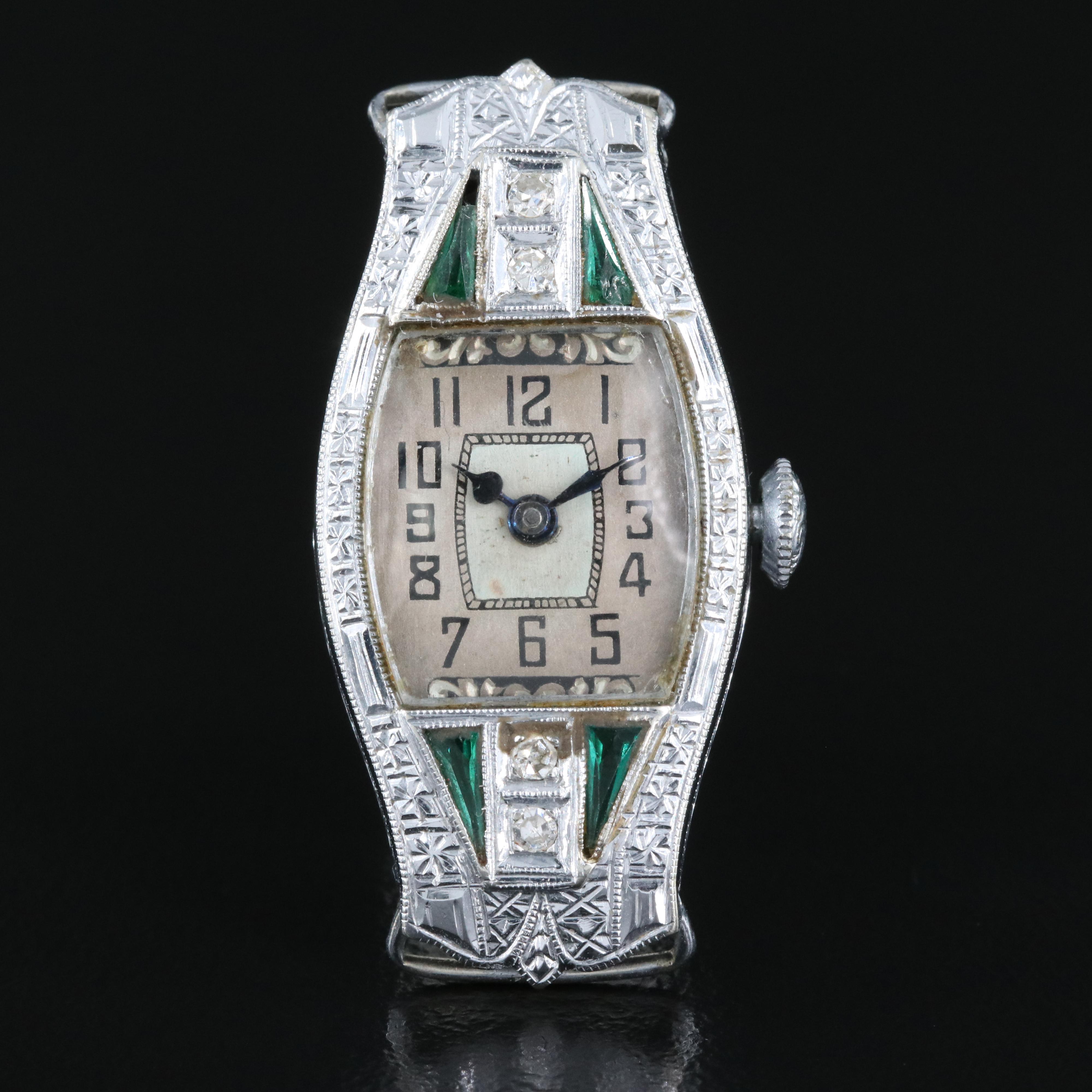 Vintage 14K Diamond De Frece Swiss Watch