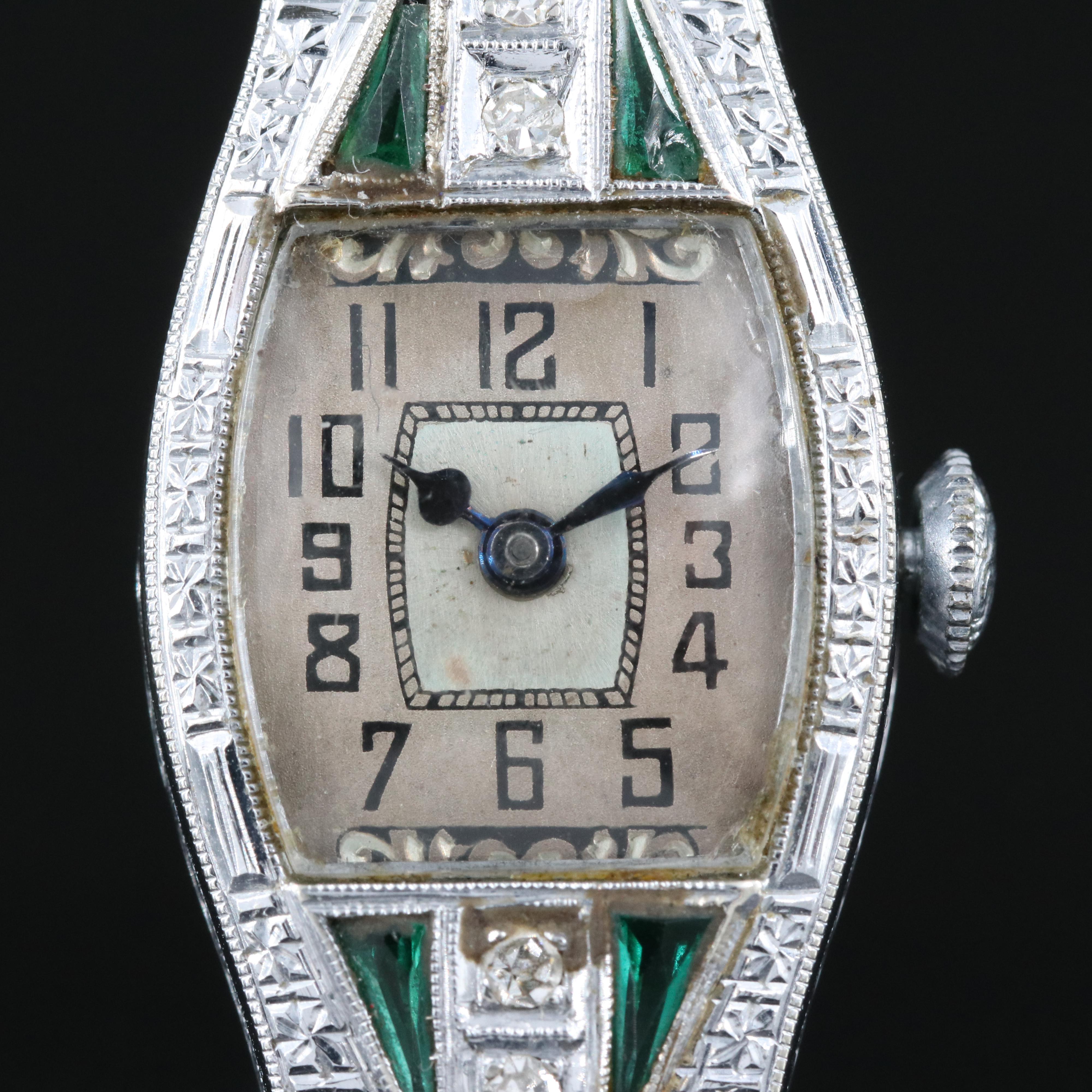 Vintage 14K Diamond De Frece Swiss Watch