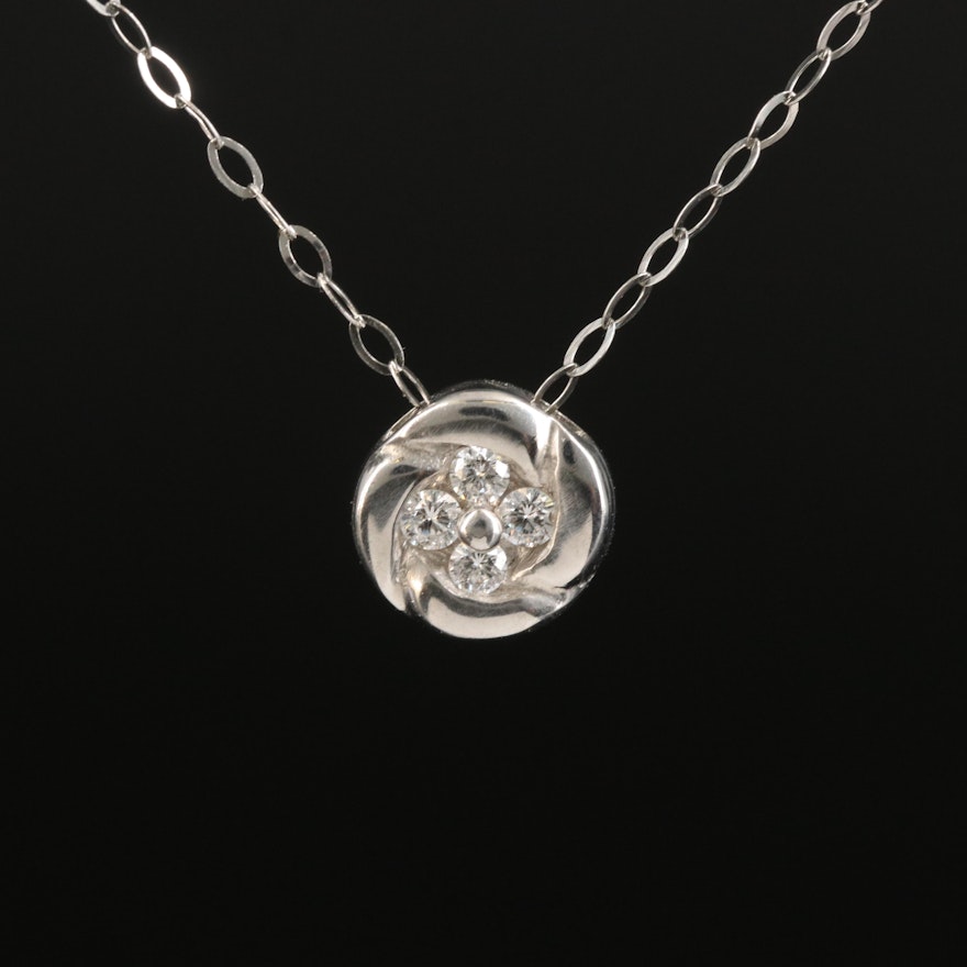 Platinum 0.09 CTW Diamond Pendant Necklace