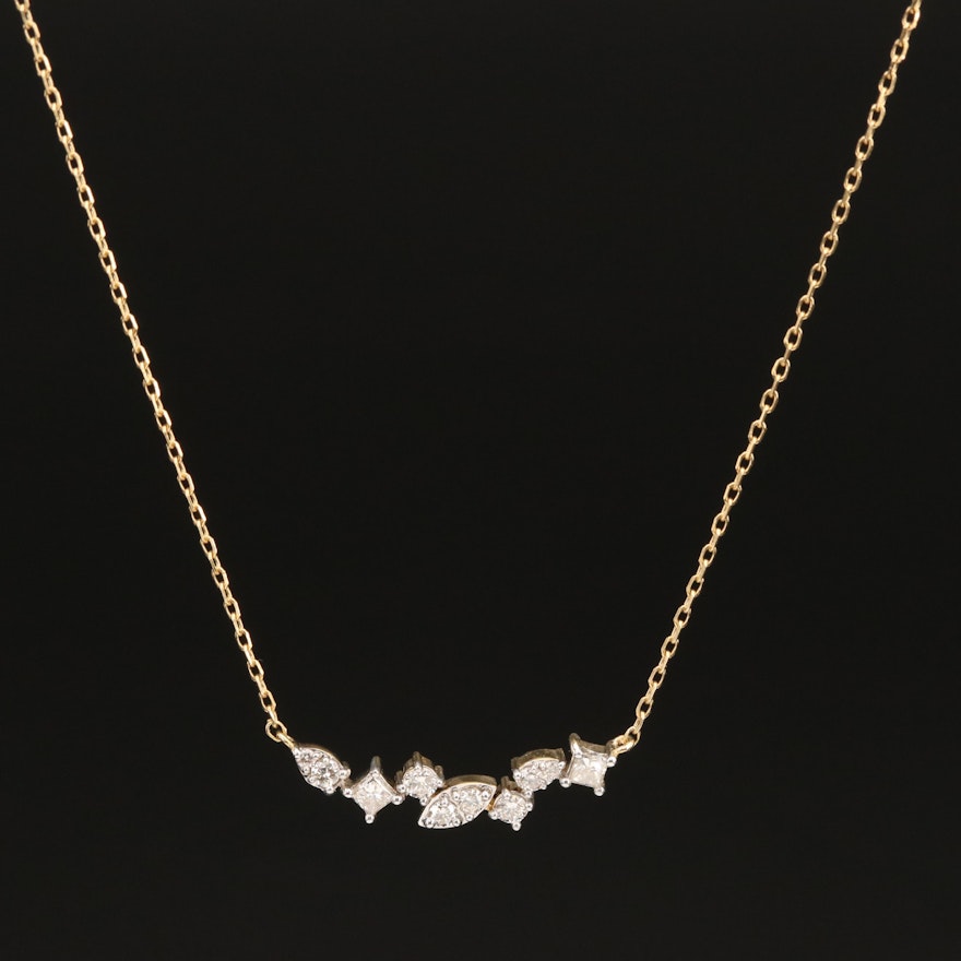 Sterling Diamond Stationary Necklace