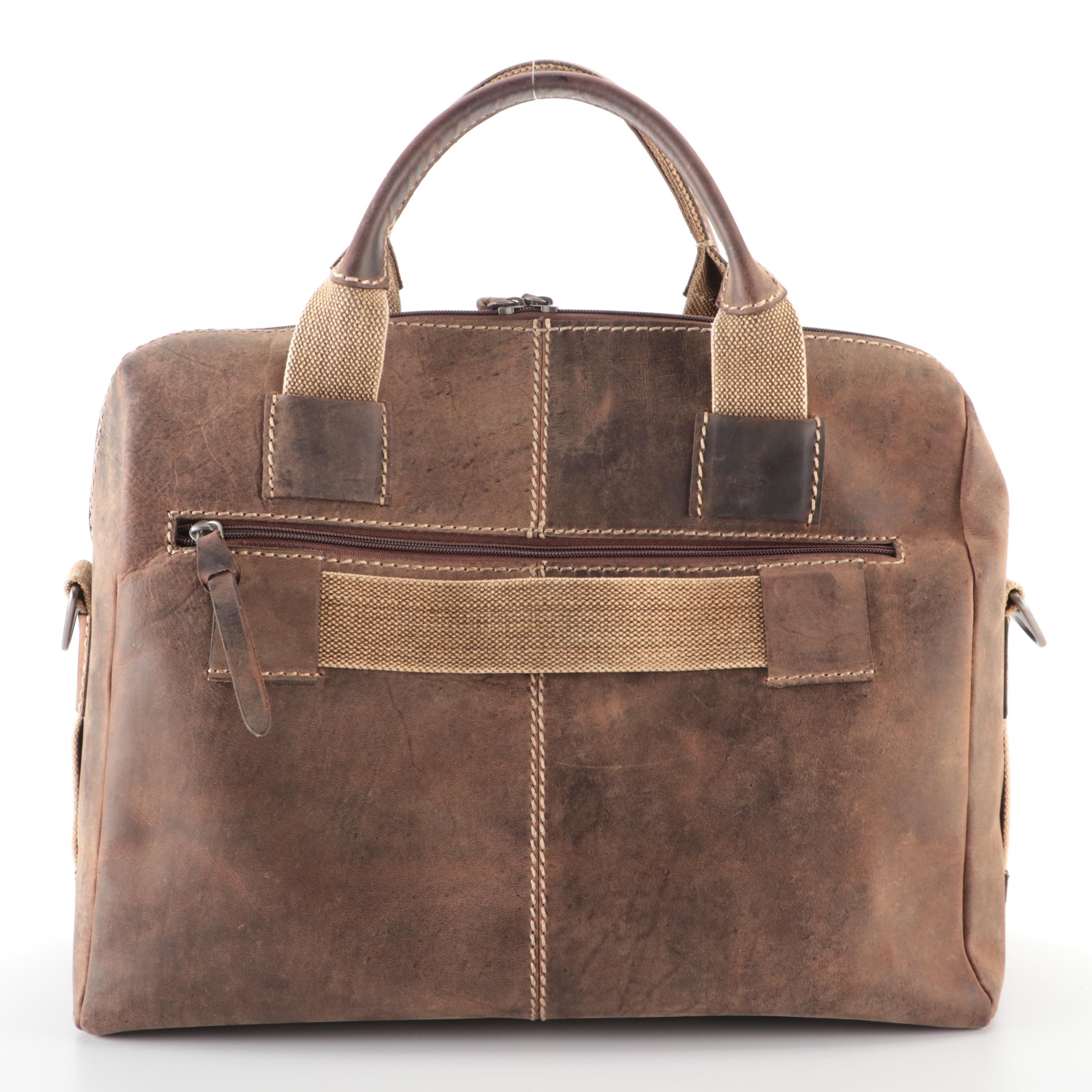 King Ranch Saddle Shop Carry-On Bag in Waxed Leather and Canvas