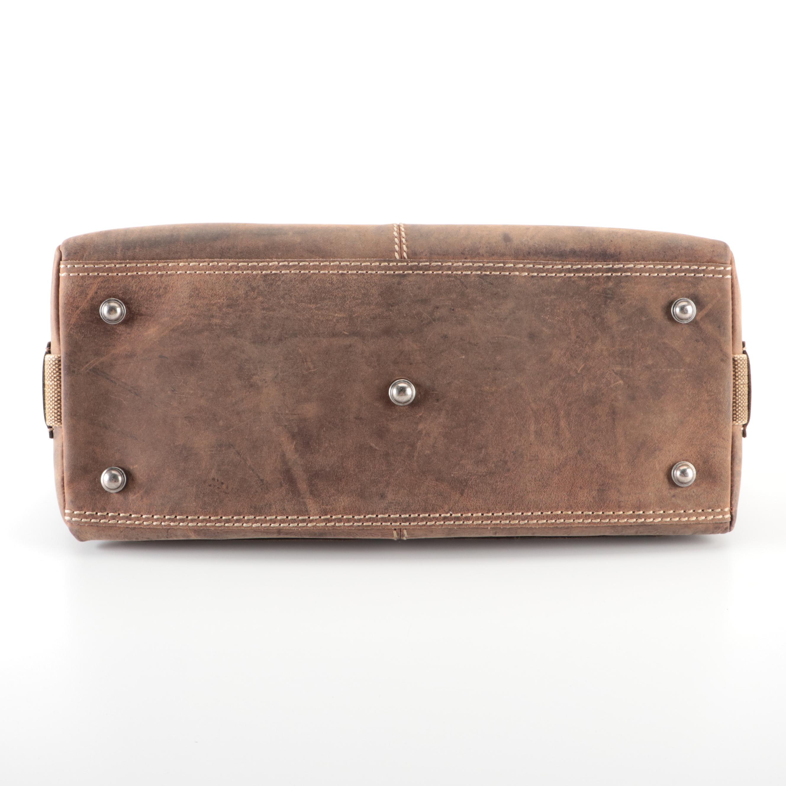 King Ranch Saddle Shop Carry-On Bag in Waxed Leather and Canvas