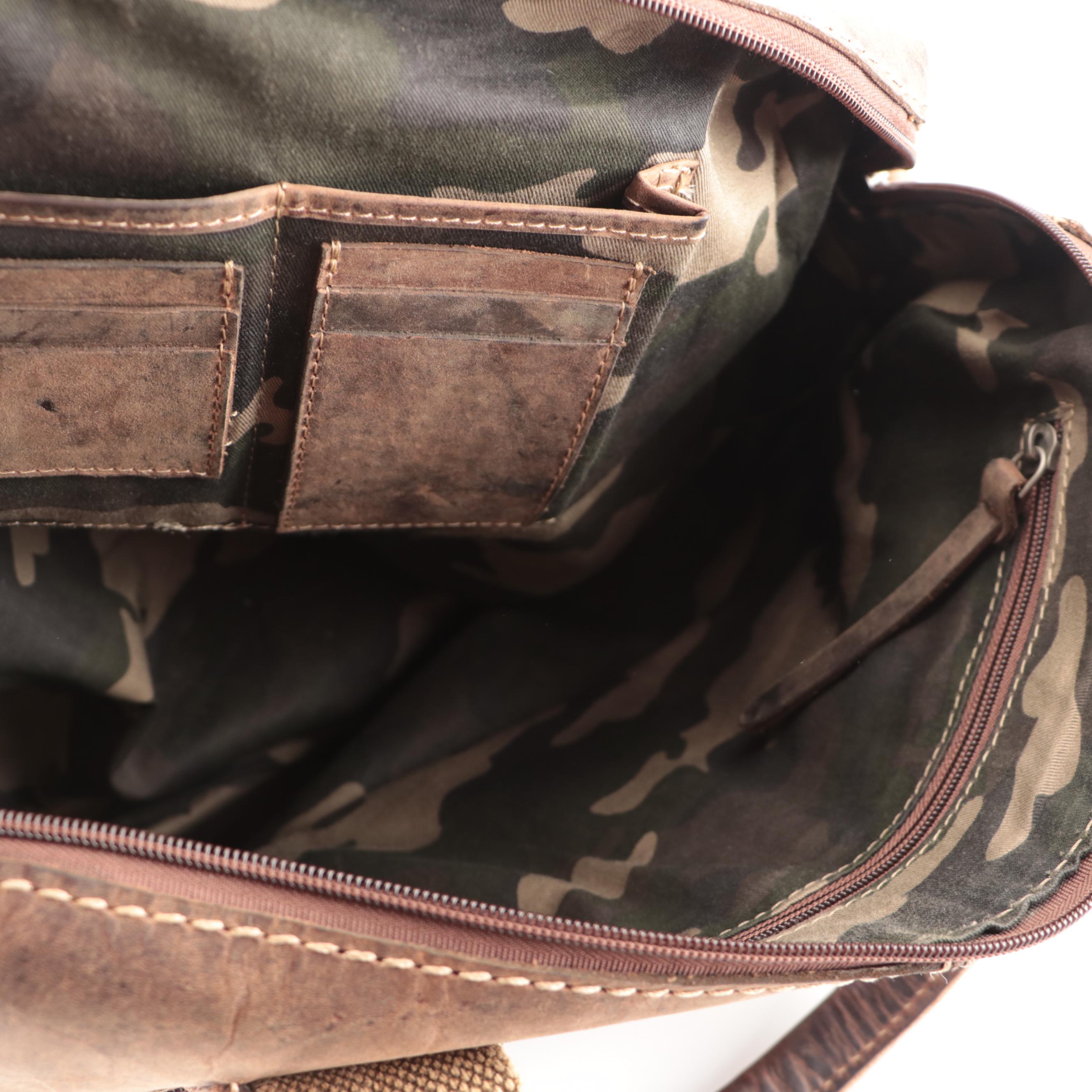 King Ranch Saddle Shop Carry-On Bag in Waxed Leather and Canvas