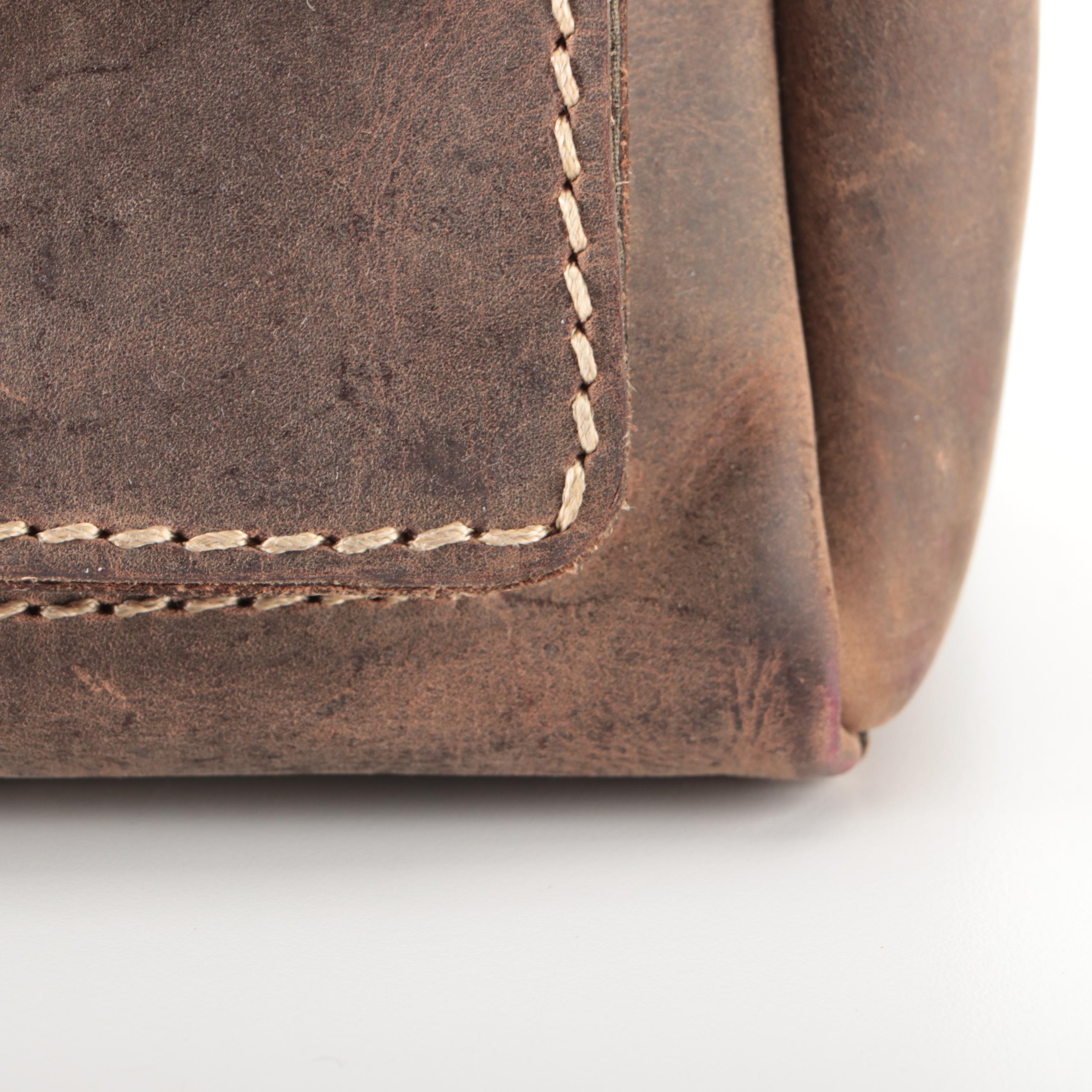 King Ranch Saddle Shop Carry-On Bag in Waxed Leather and Canvas