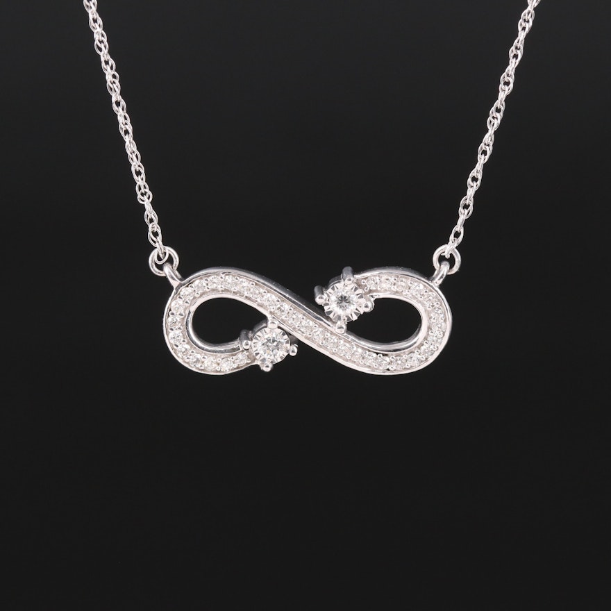 Sterling and Diamond Infinity Necklace