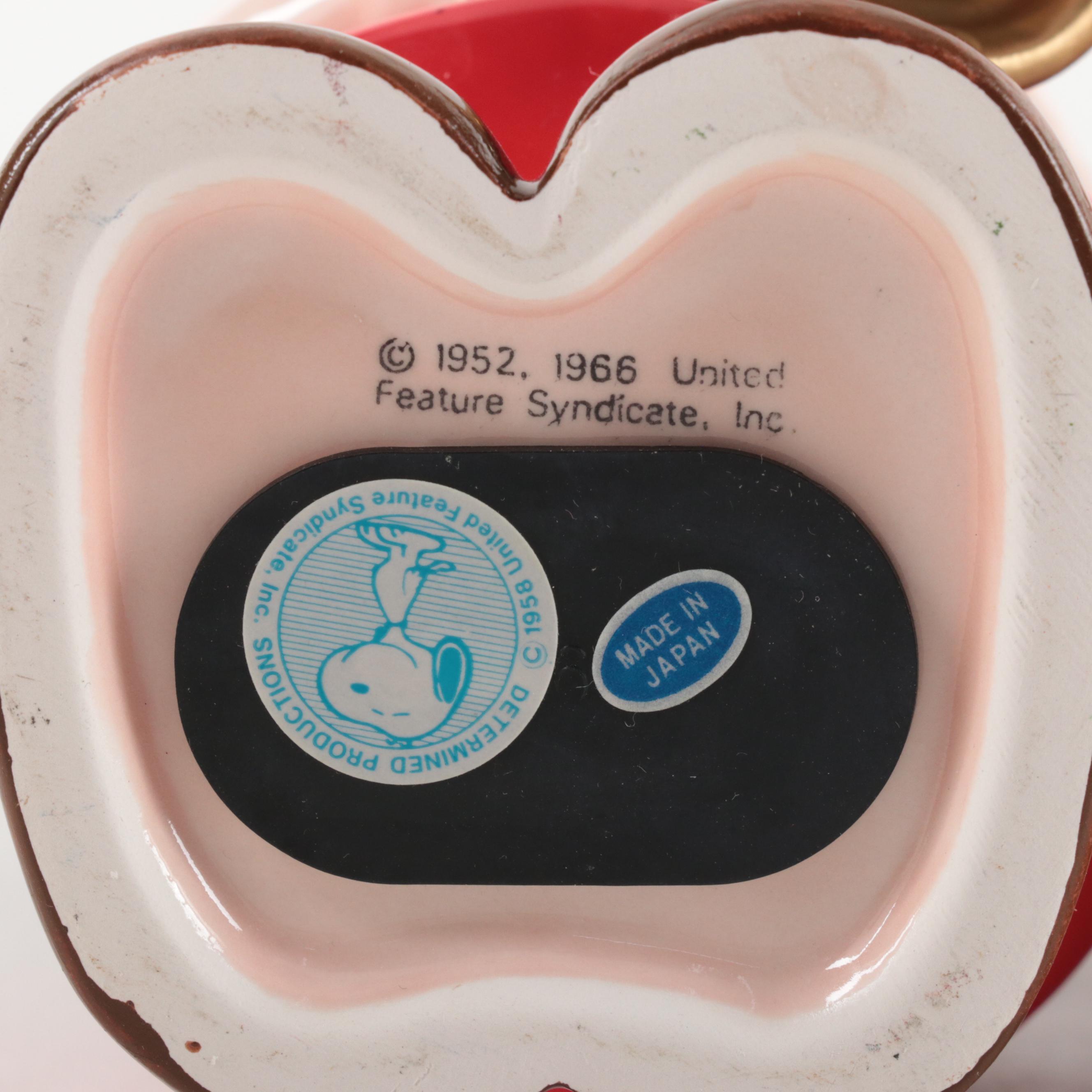 The Peanuts Gang Playing Instruments Ceramic Coin Still Banks, 1966