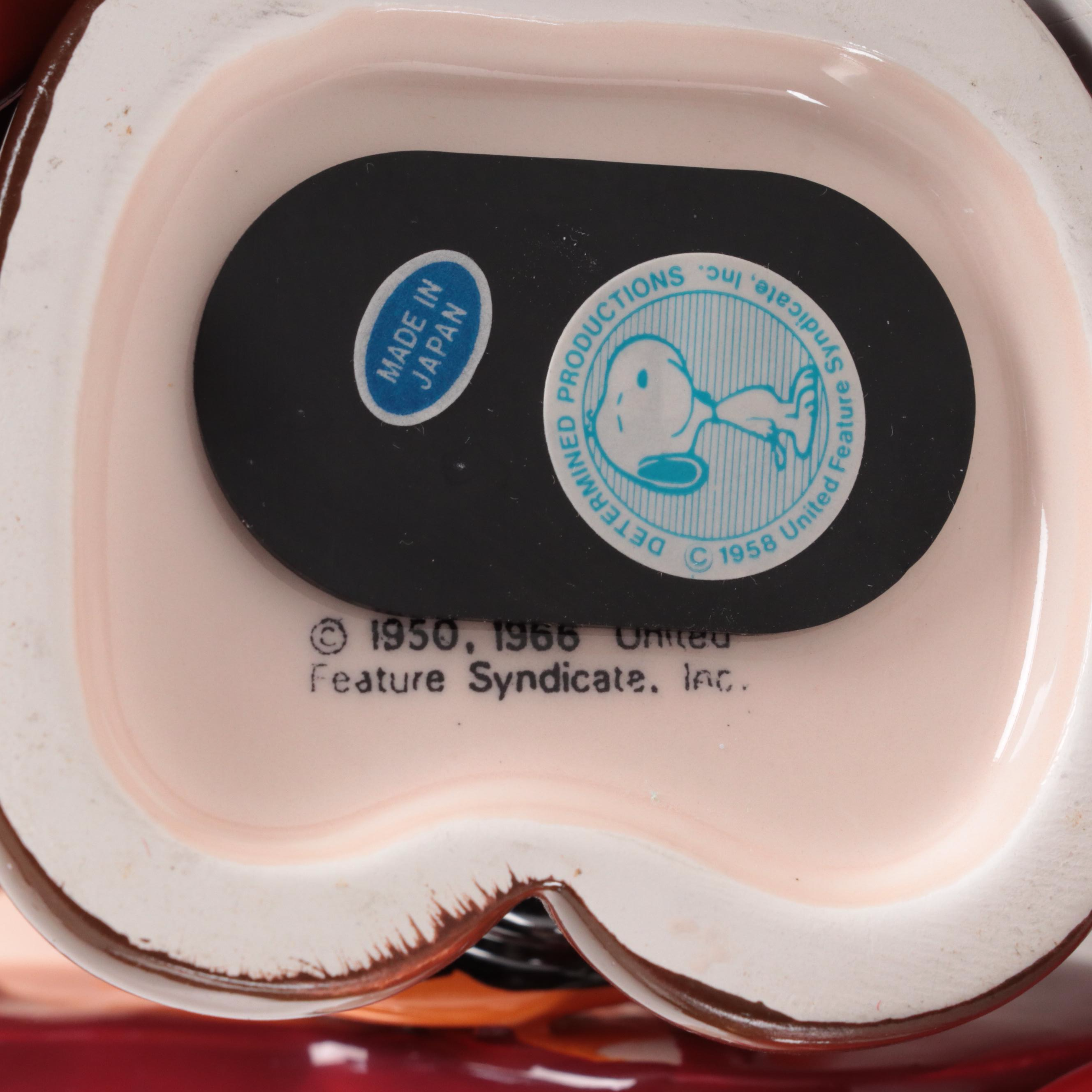 The Peanuts Gang Playing Instruments Ceramic Coin Still Banks, 1966