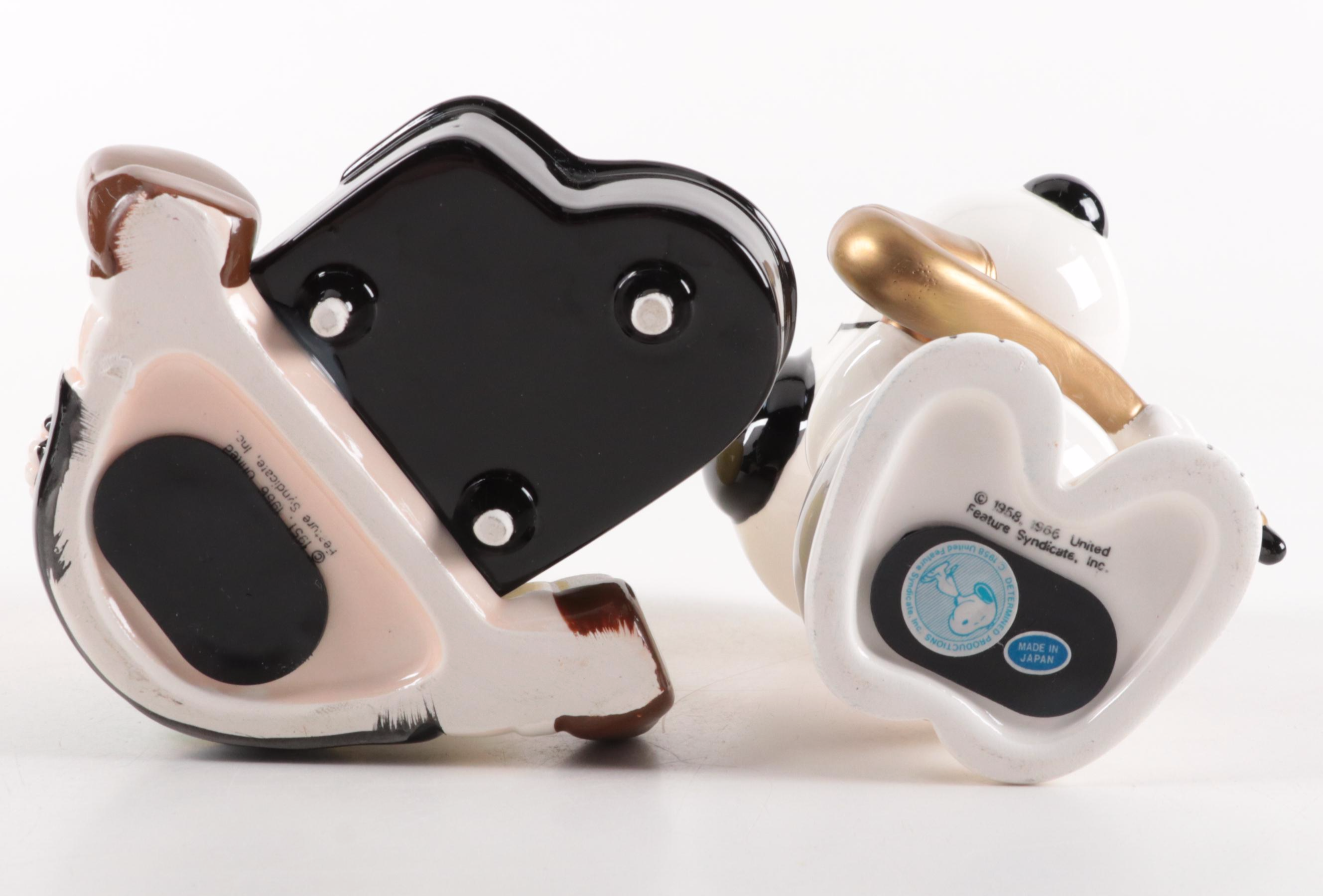 The Peanuts Gang Playing Instruments Ceramic Coin Still Banks, 1966