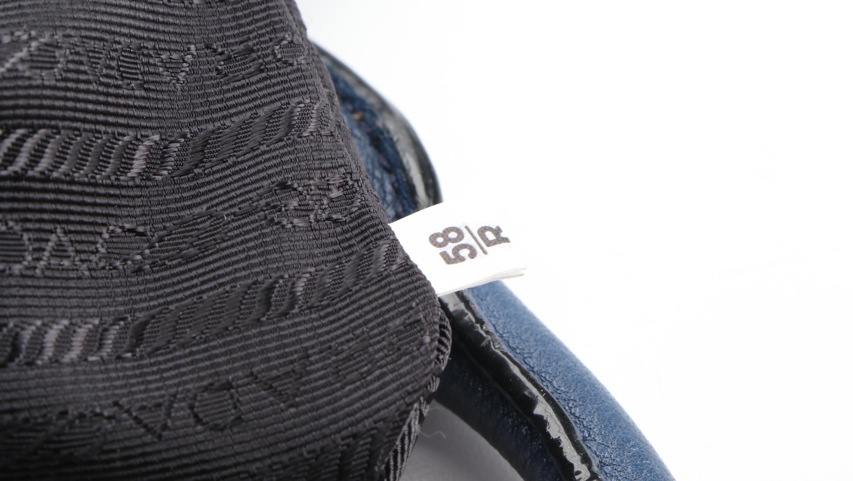 Prada Zippered Two-Way Bag in Blue Vitello Daino Leather