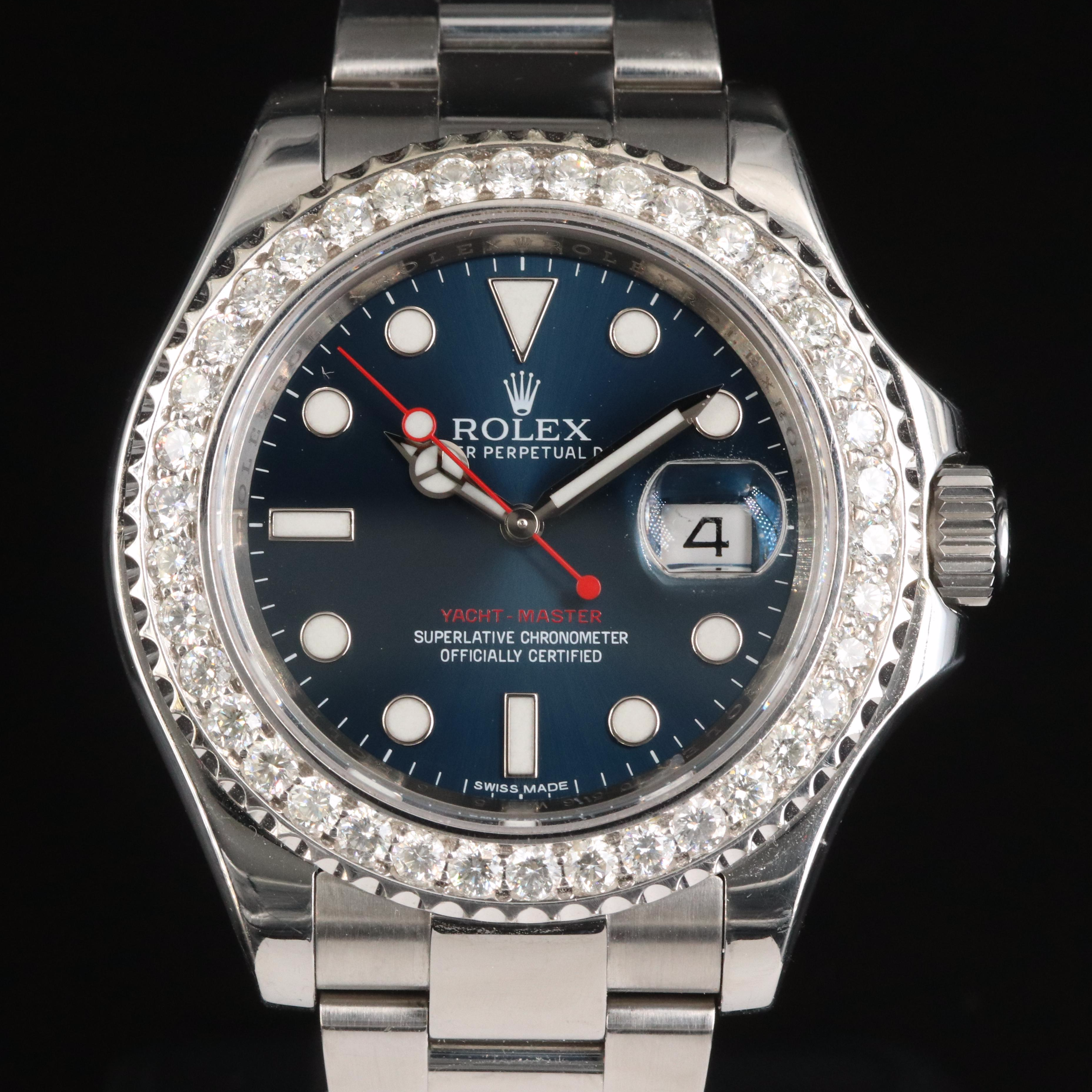 Circa 2013 Rolex Oyster Perpetual Yacht-Master 2.56 CTW Diamond Watch