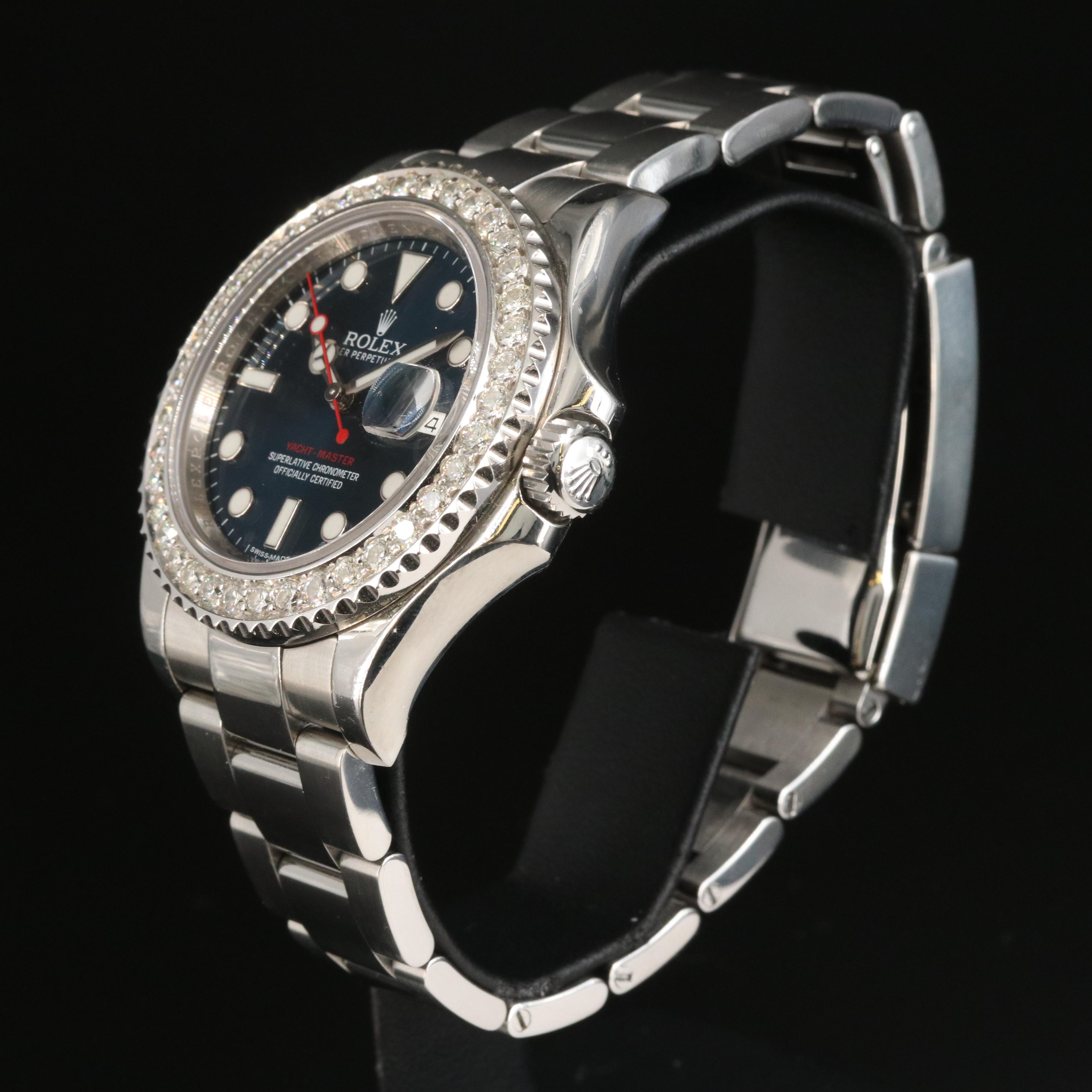 Circa 2013 Rolex Oyster Perpetual Yacht-Master 2.56 CTW Diamond Watch