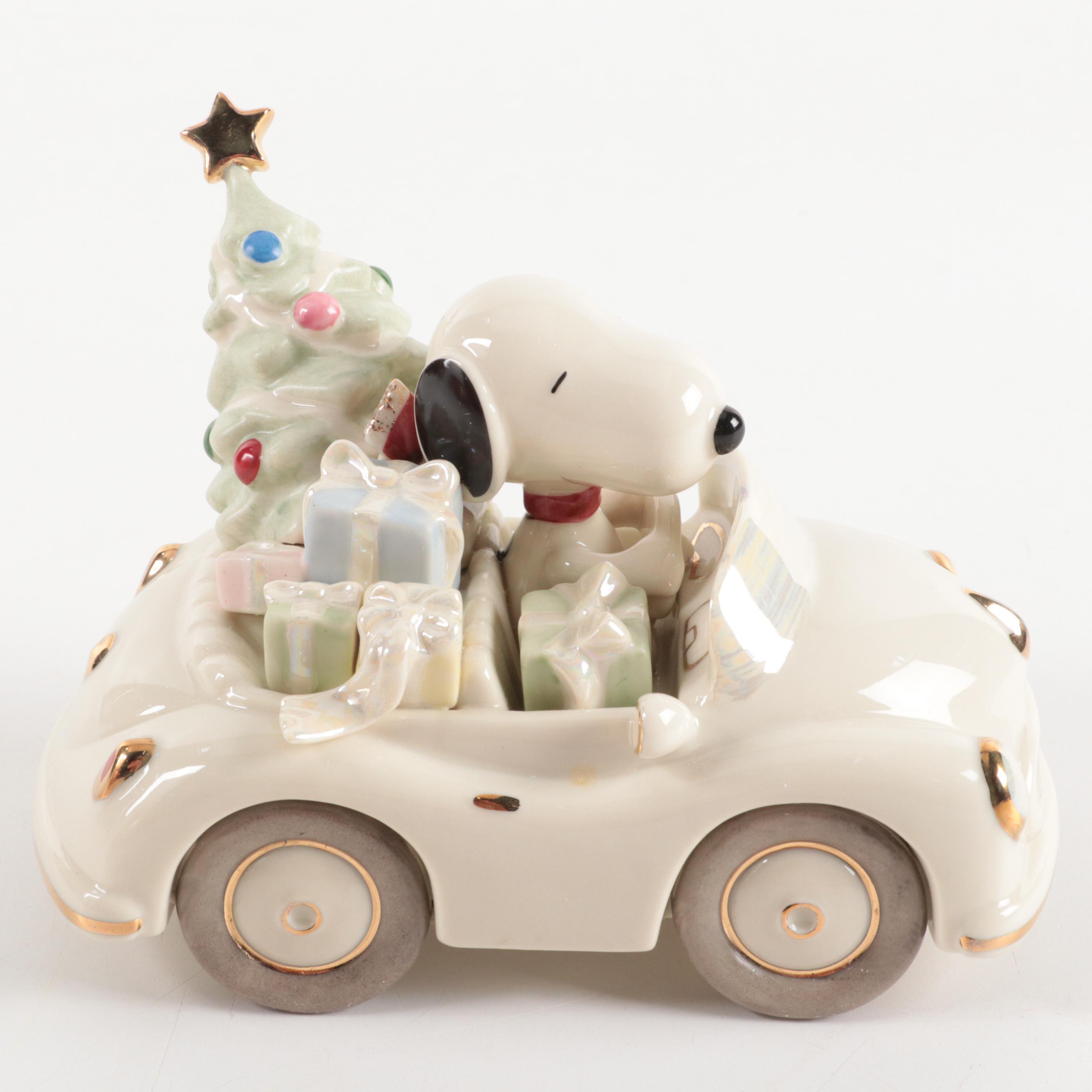 Lenox Bone China "Cruisin' at Christmas" and "Santa Snoopy's Midnight Ride"