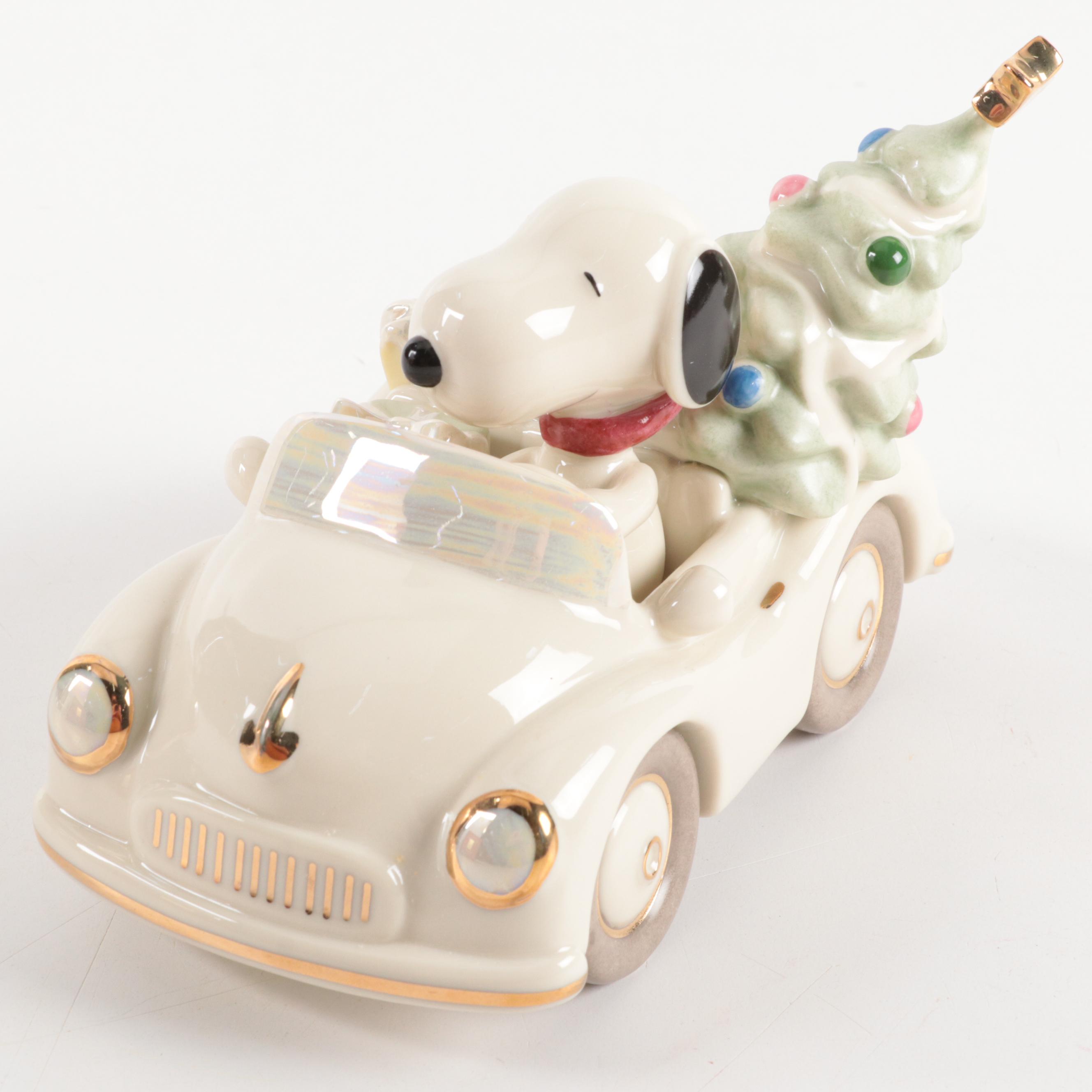 Lenox Bone China "Cruisin' at Christmas" and "Santa Snoopy's Midnight Ride"