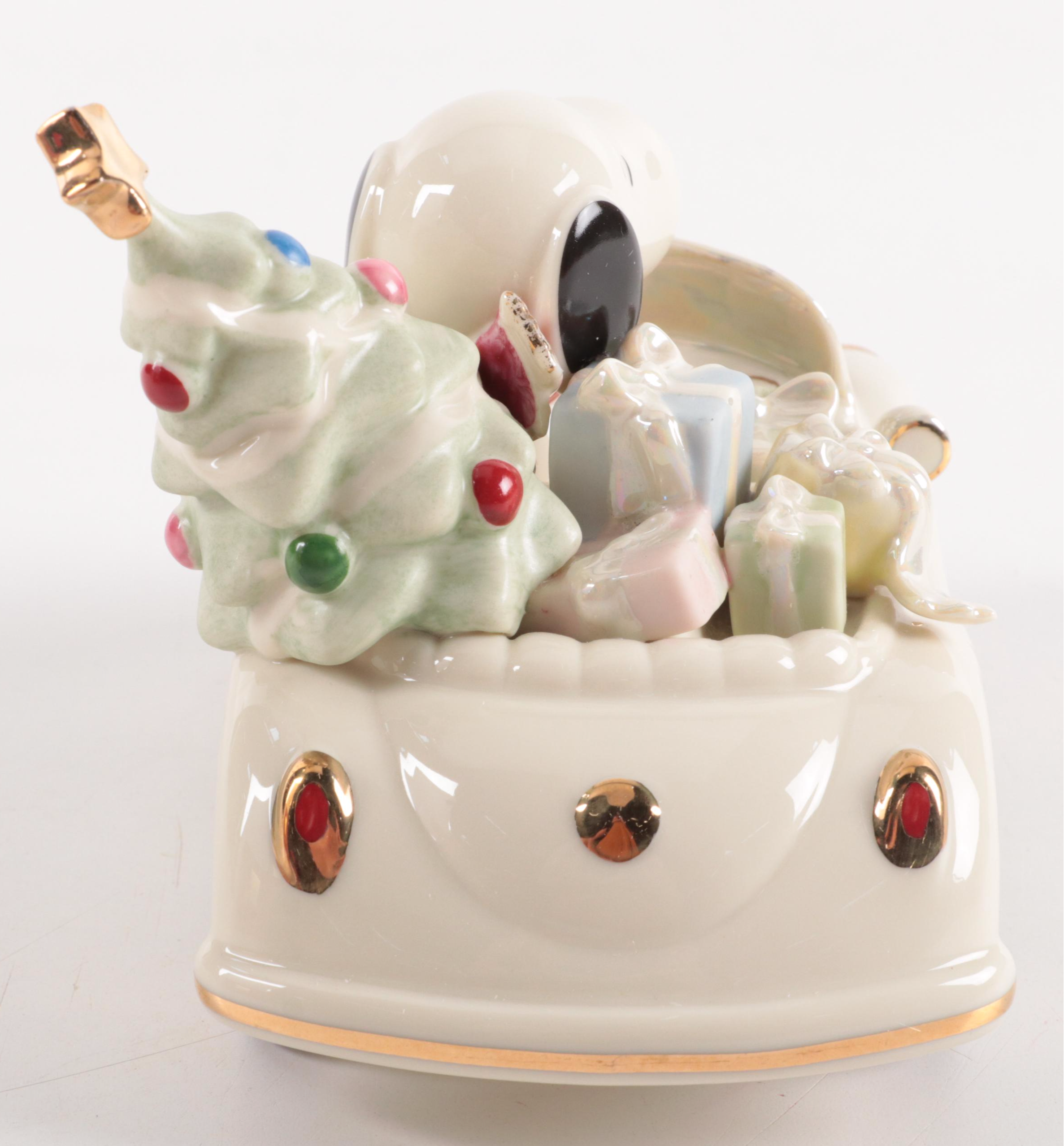 Lenox Bone China "Cruisin' at Christmas" and "Santa Snoopy's Midnight Ride"