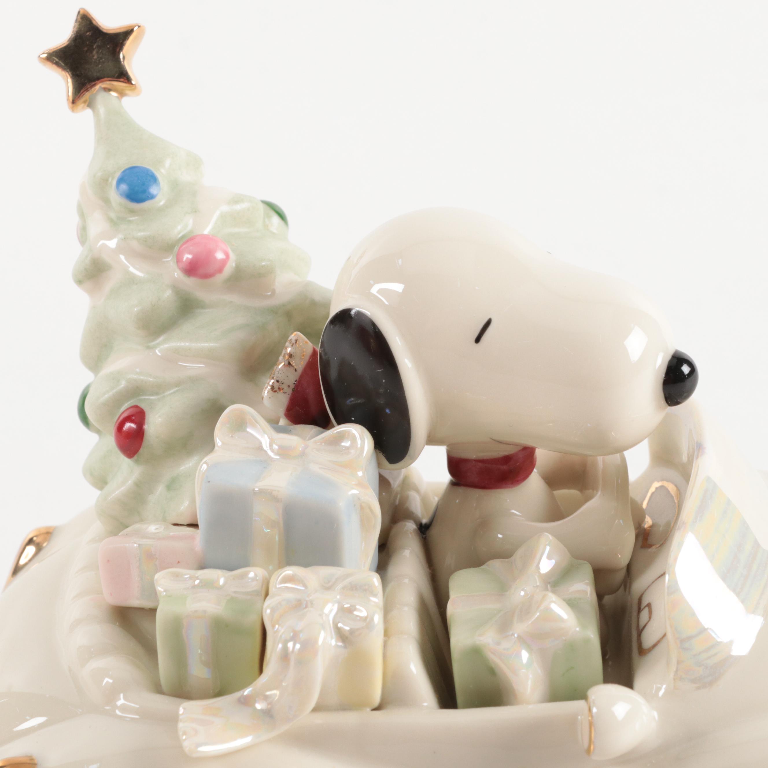 Lenox Bone China "Cruisin' at Christmas" and "Santa Snoopy's Midnight Ride"