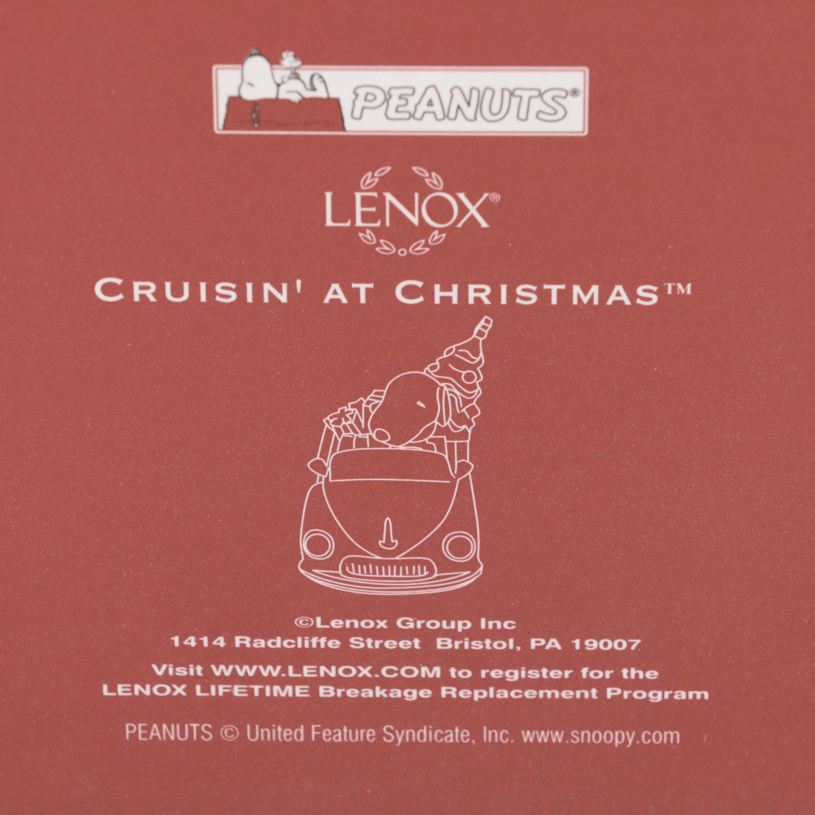 Lenox Bone China "Cruisin' at Christmas" and "Santa Snoopy's Midnight Ride"
