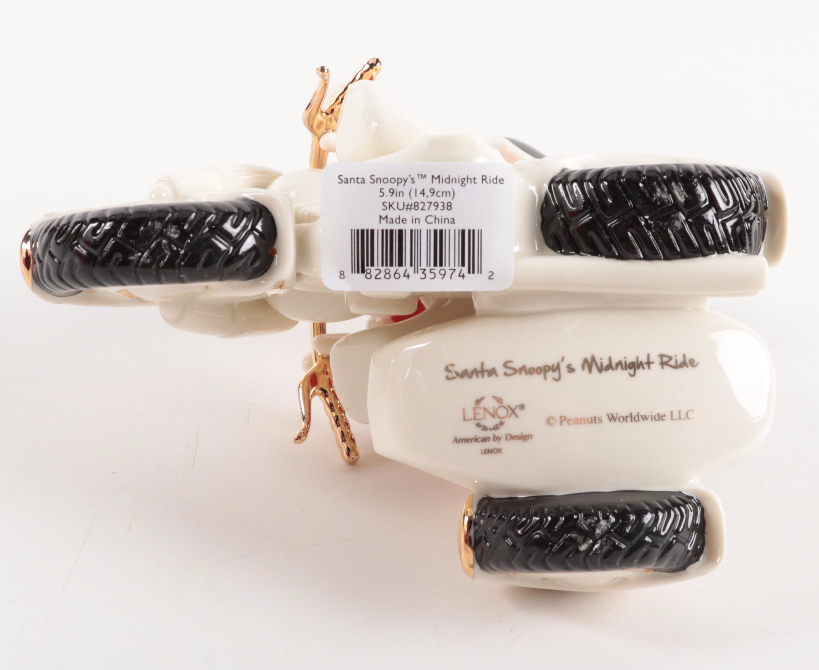 Lenox Bone China "Cruisin' at Christmas" and "Santa Snoopy's Midnight Ride"