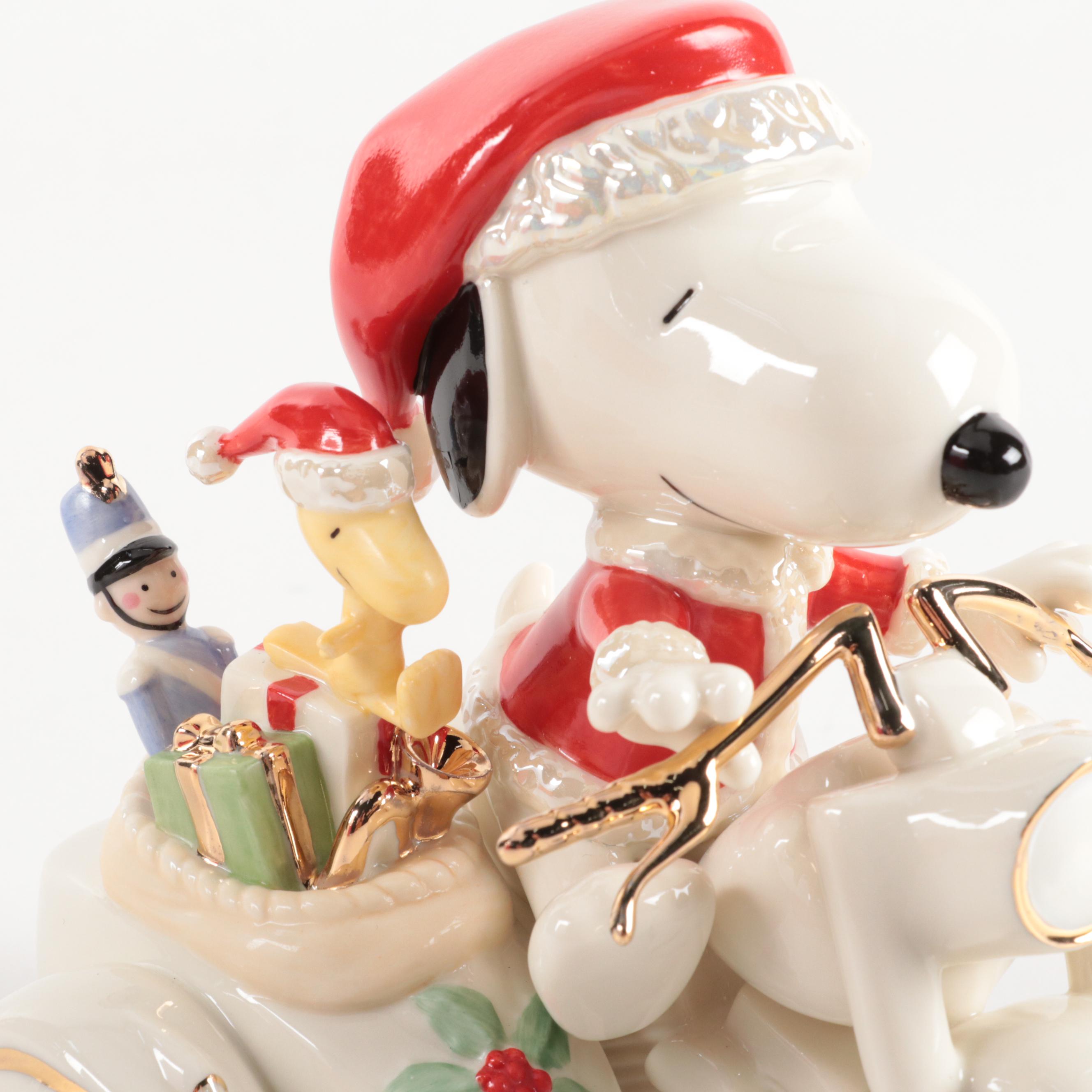 Lenox Bone China "Cruisin' at Christmas" and "Santa Snoopy's Midnight Ride"