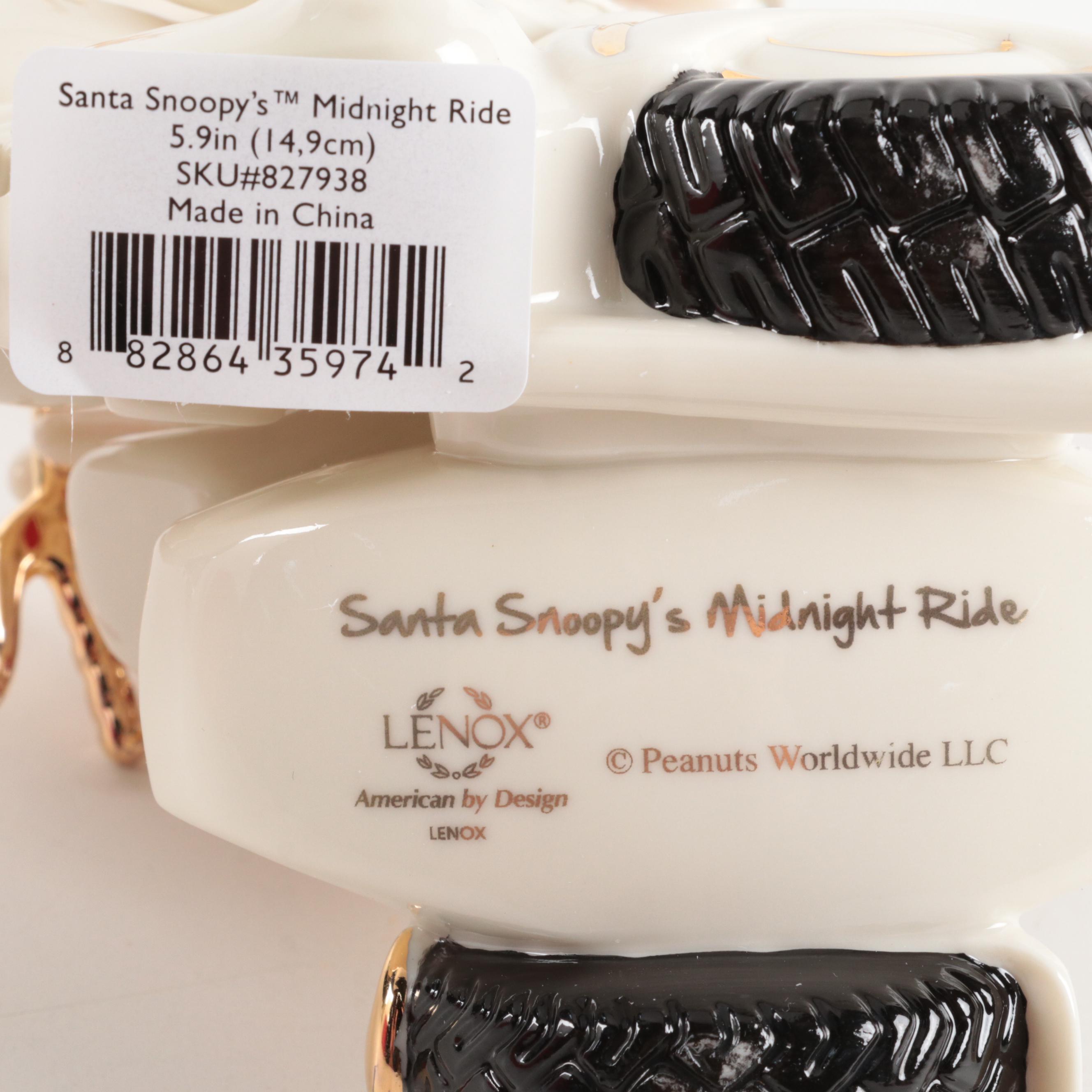 Lenox Bone China "Cruisin' at Christmas" and "Santa Snoopy's Midnight Ride"