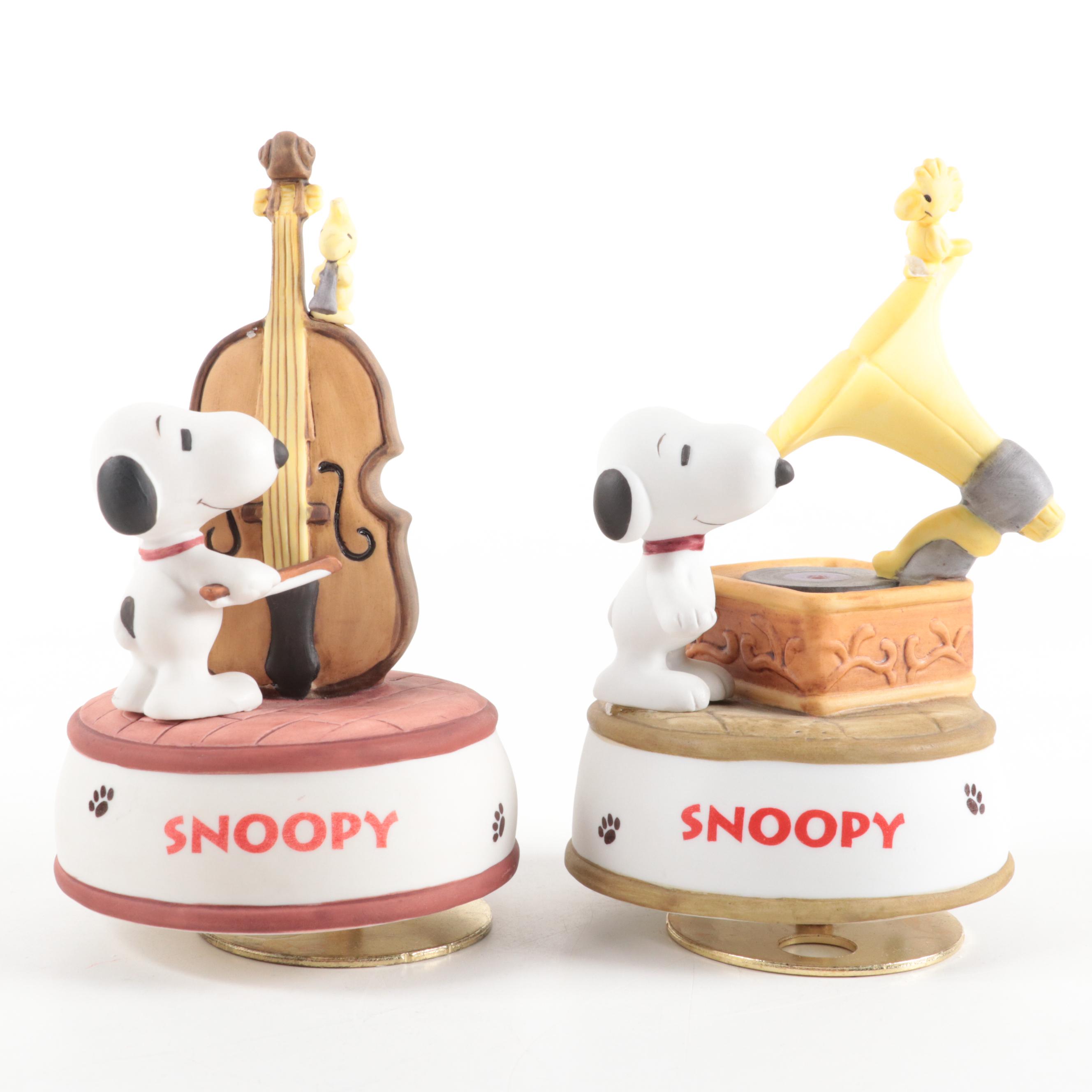 Sekiguchi "Snoopy" Peanuts Porcelain Musical Figurines