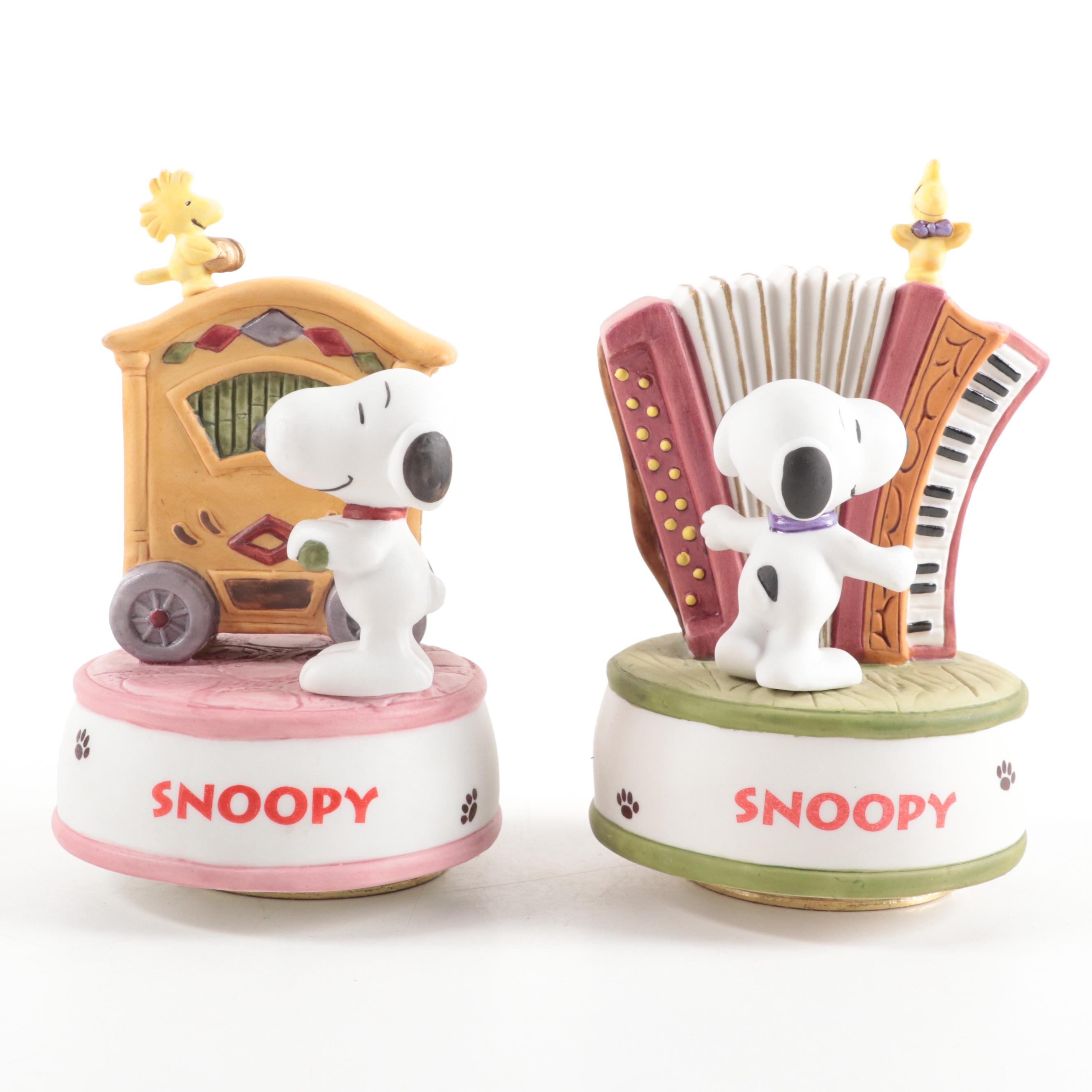 Sekiguchi "Snoopy" Peanuts Porcelain Musical Figurines