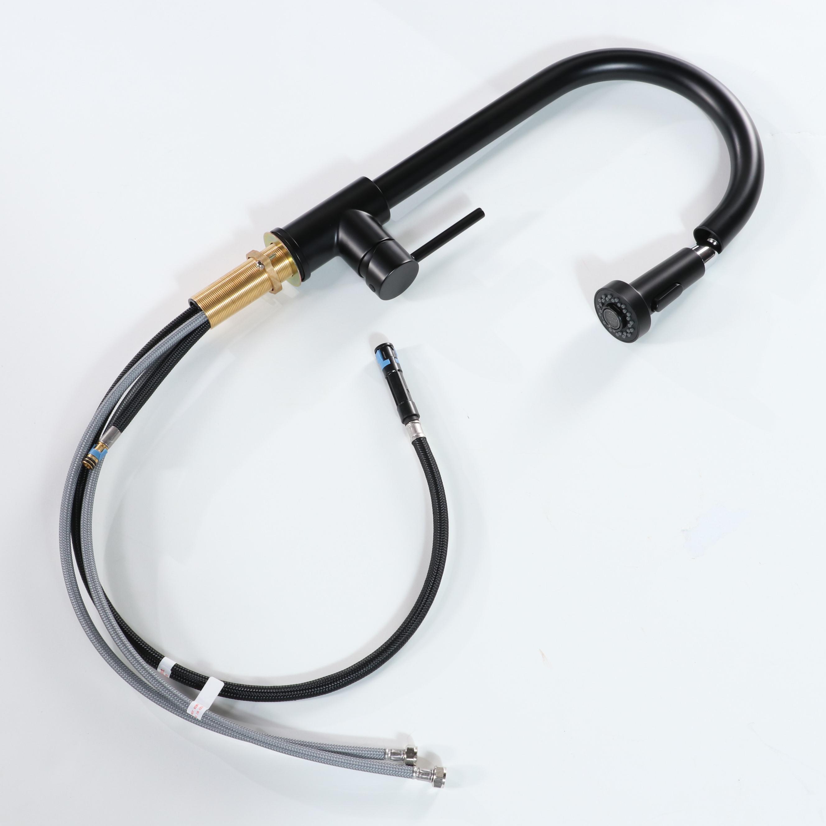 Stainless Steel Farmhouse Sink and Matte Black Pull-Down Kitchen Faucet