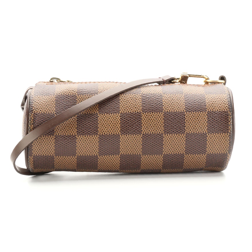 Louis Vuitton Pochette Papillon in Damier Ebene Canvas and Leather