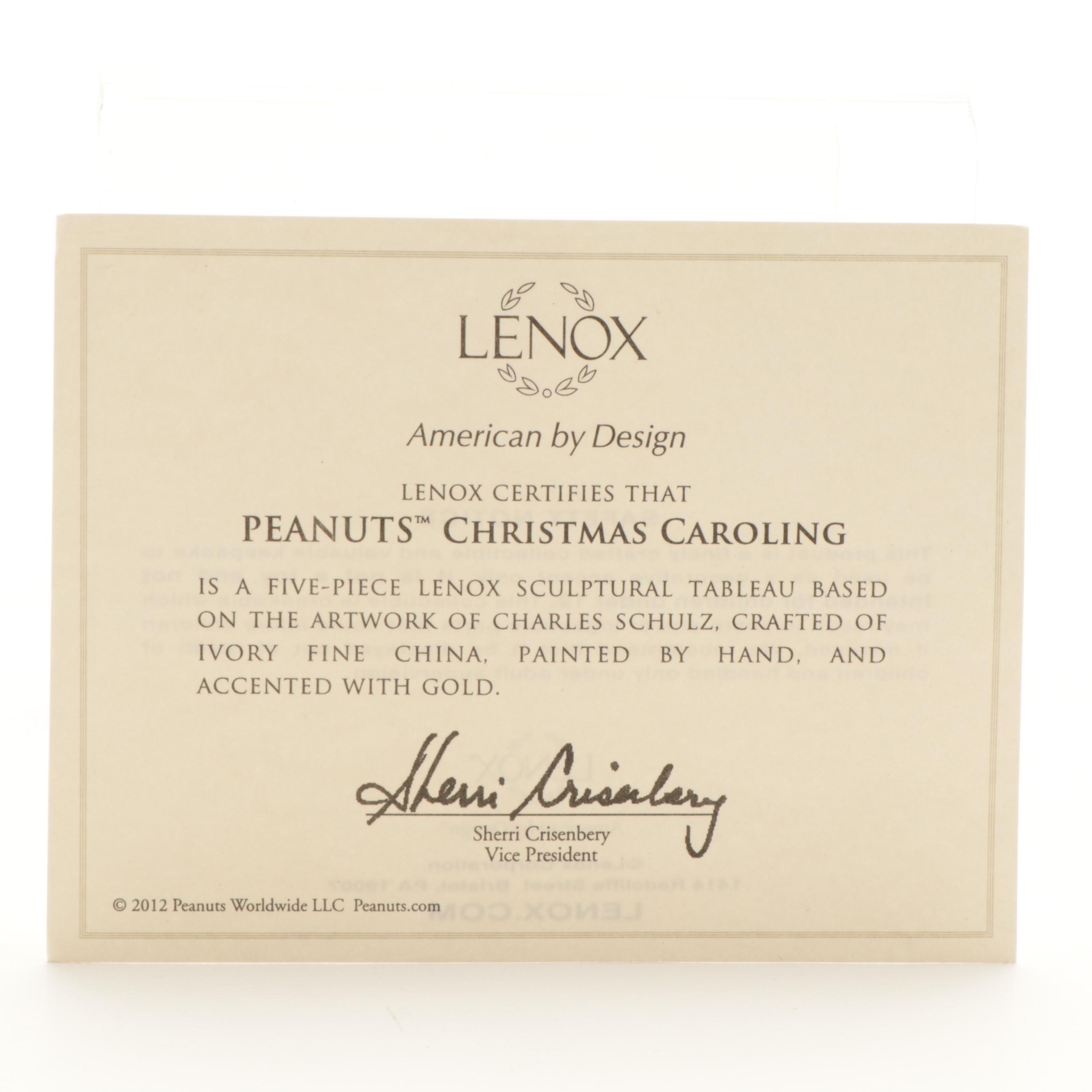 Lenox Bone China "Peanuts Christmas Caroling" Figurines, 2012