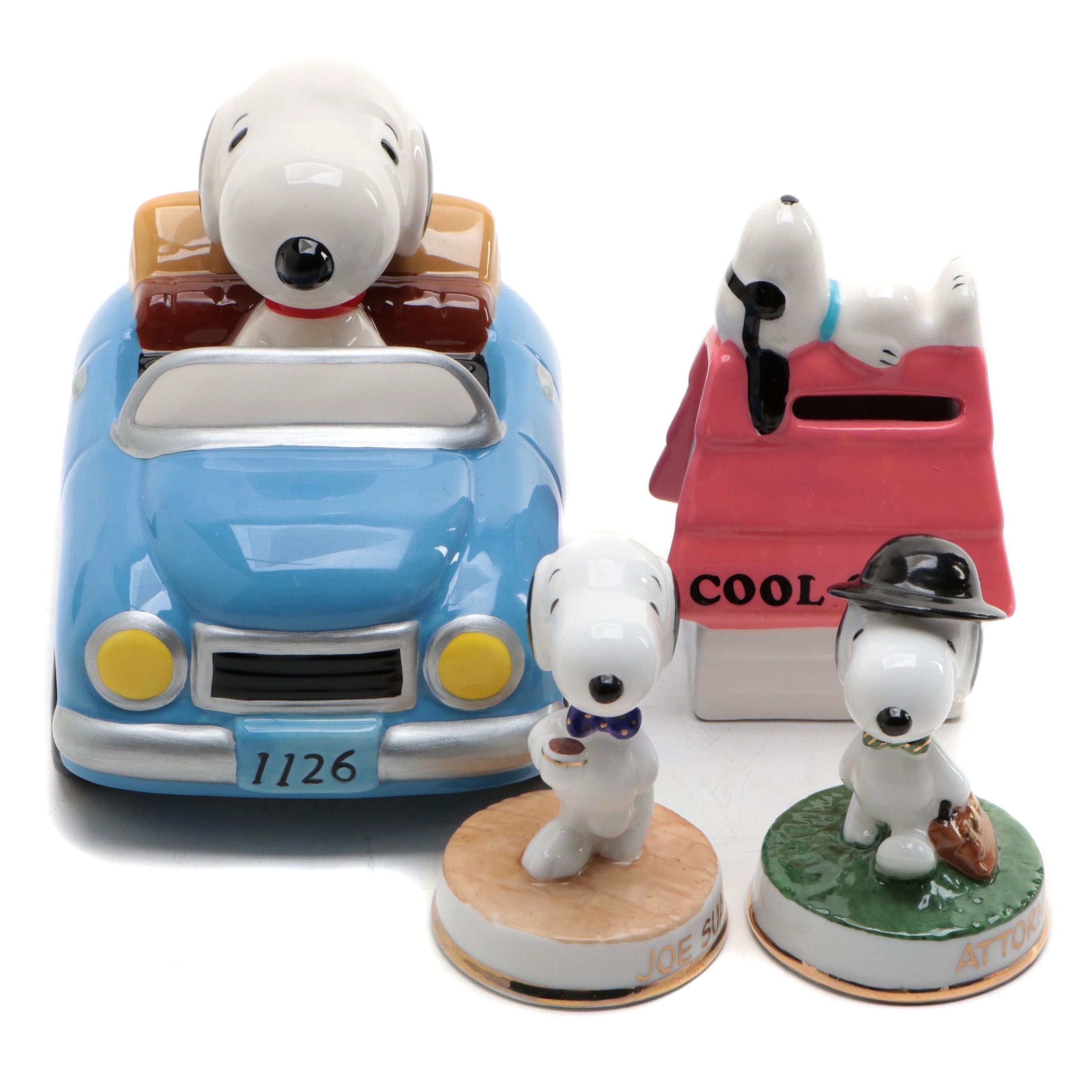 Kato Kogei Peanuts "Snoopy" Bone China Figurines and Banks