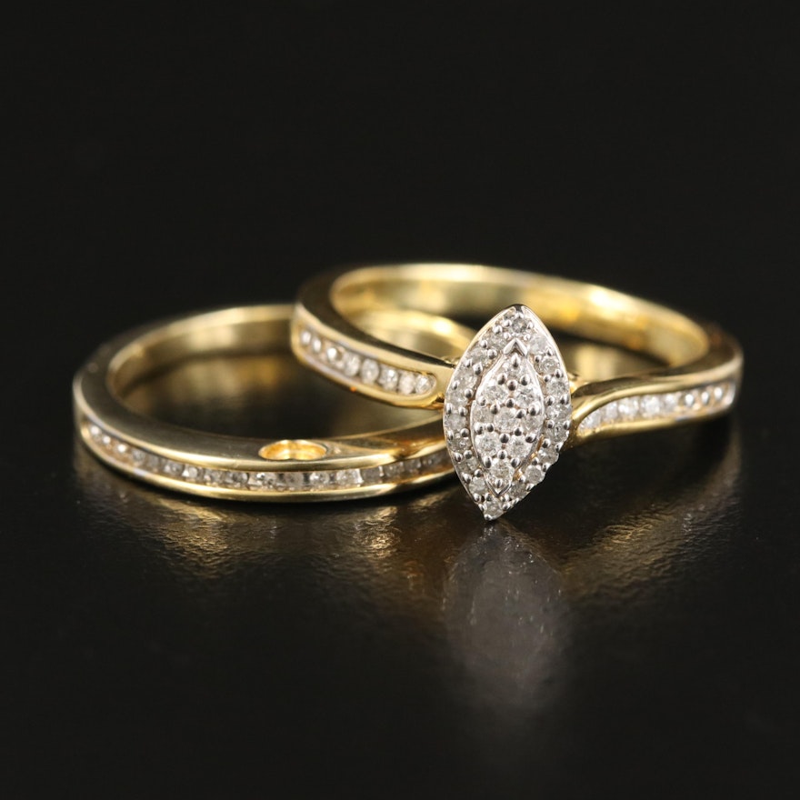 Sterling Diamond Ring Set