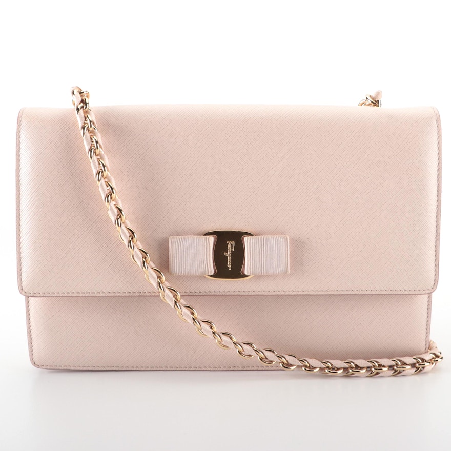 Salvatore Ferragamo Vara Saffiano Leather Front Flap Crossbody