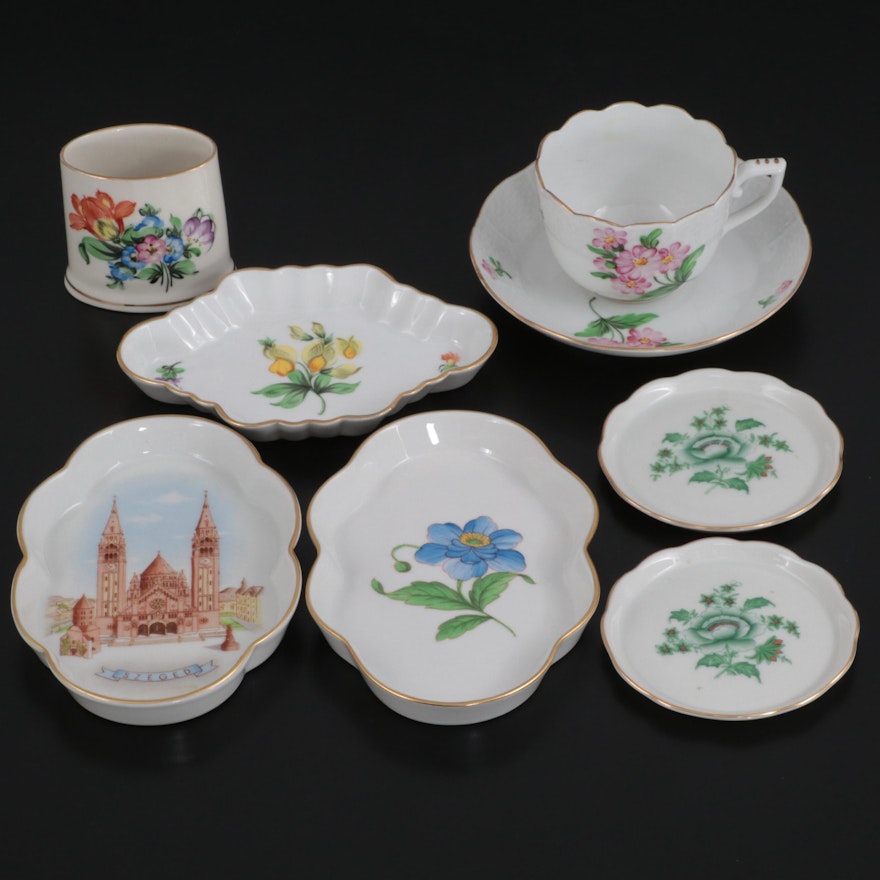 Herend Porcelain Trays, Coasters, Bud Vase, and More