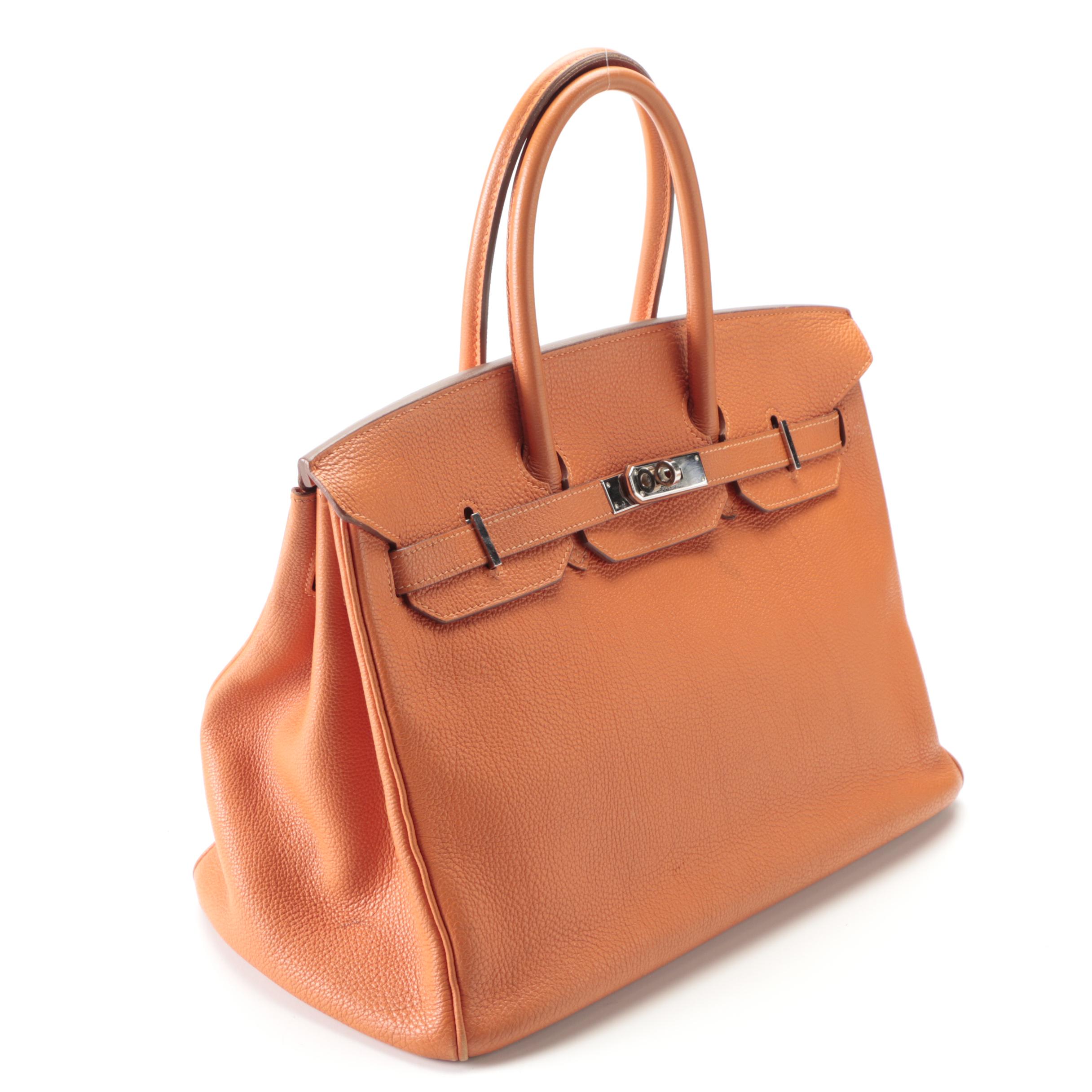 Hermès Birkin 35 Satchel in Orange Togo Leather and Palladium Plated Hardware
