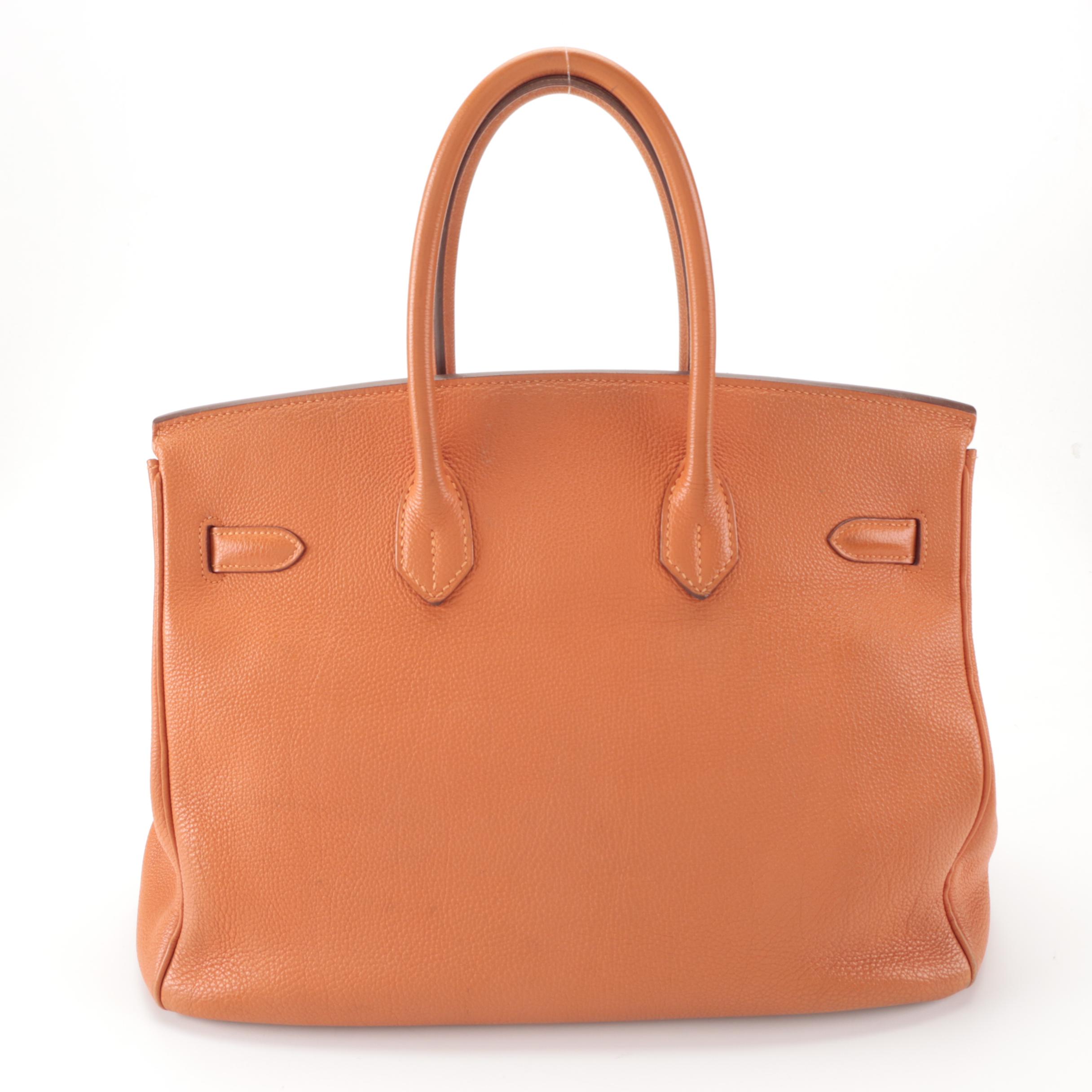 Hermès Birkin 35 Satchel in Orange Togo Leather and Palladium Plated Hardware