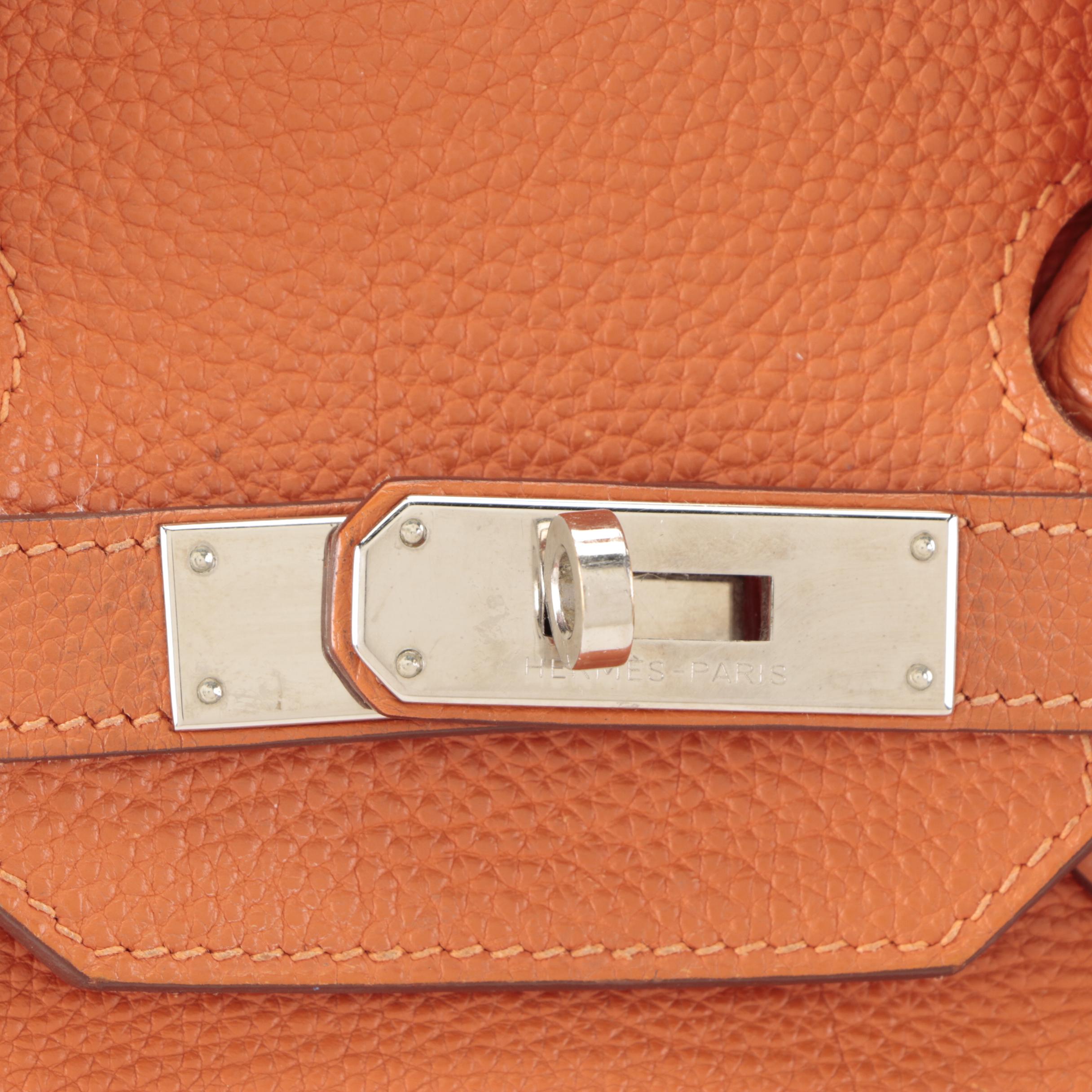 Hermès Birkin 35 Satchel in Orange Togo Leather and Palladium Plated Hardware