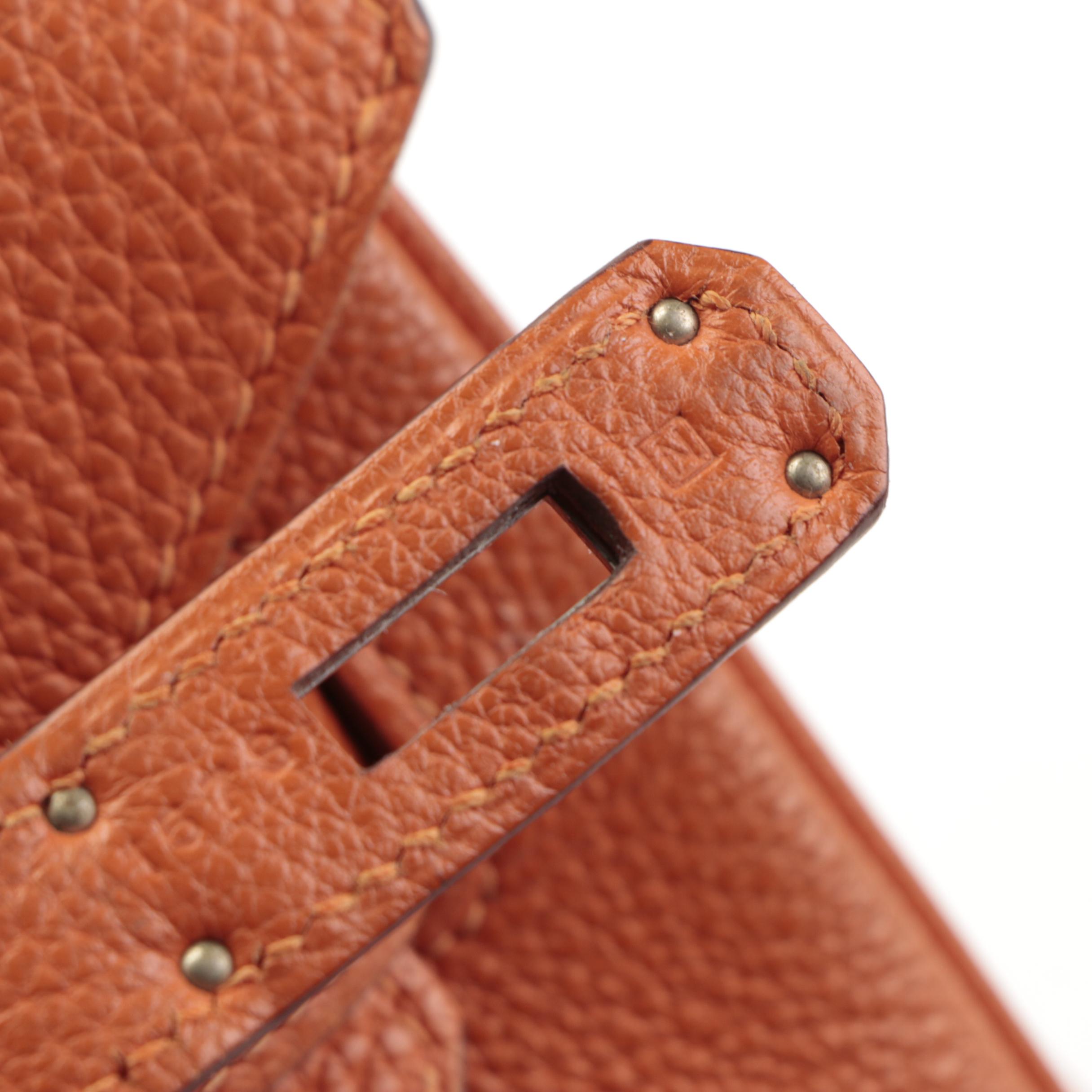 Hermès Birkin 35 Satchel in Orange Togo Leather and Palladium Plated Hardware