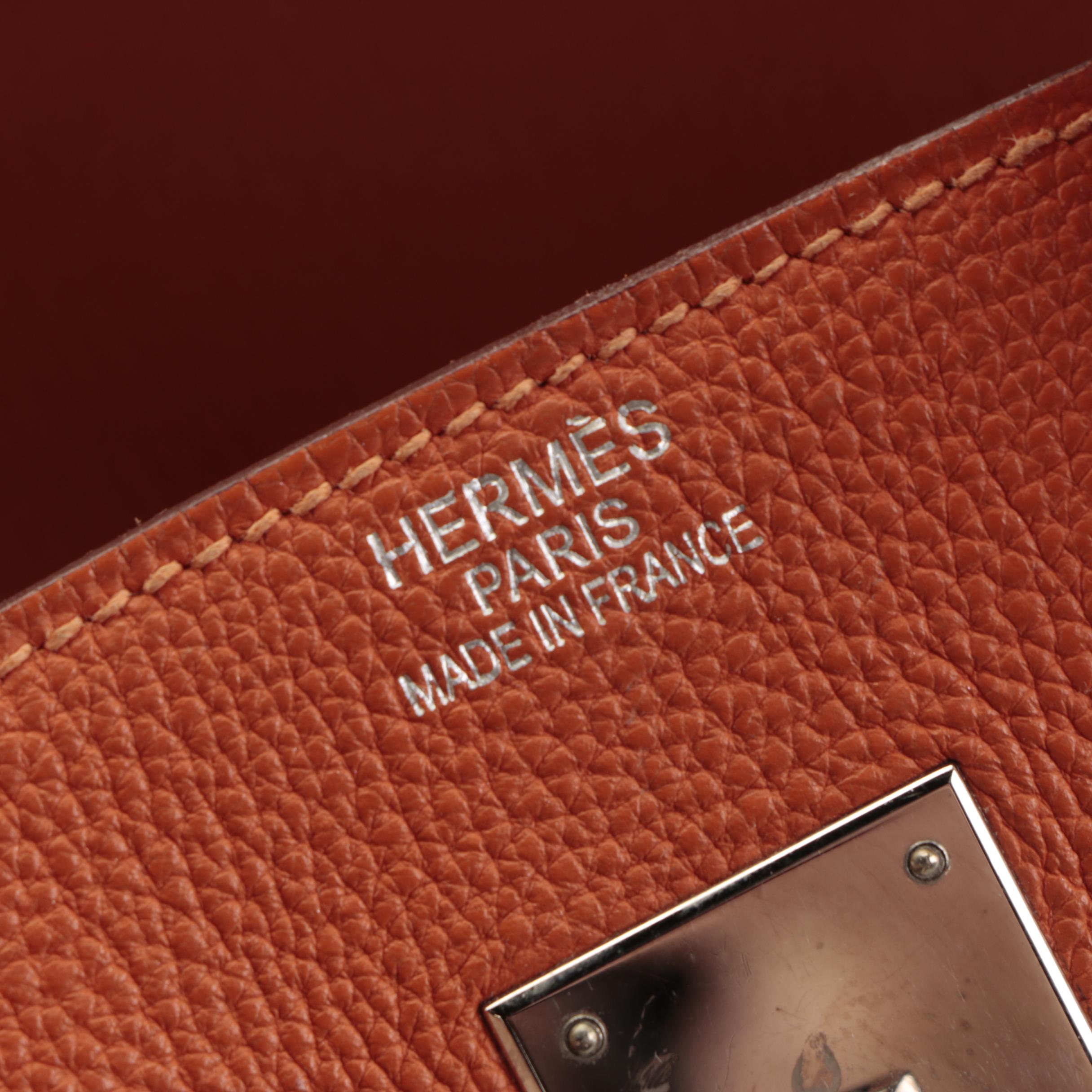 Hermès Birkin 35 Satchel in Orange Togo Leather and Palladium Plated Hardware