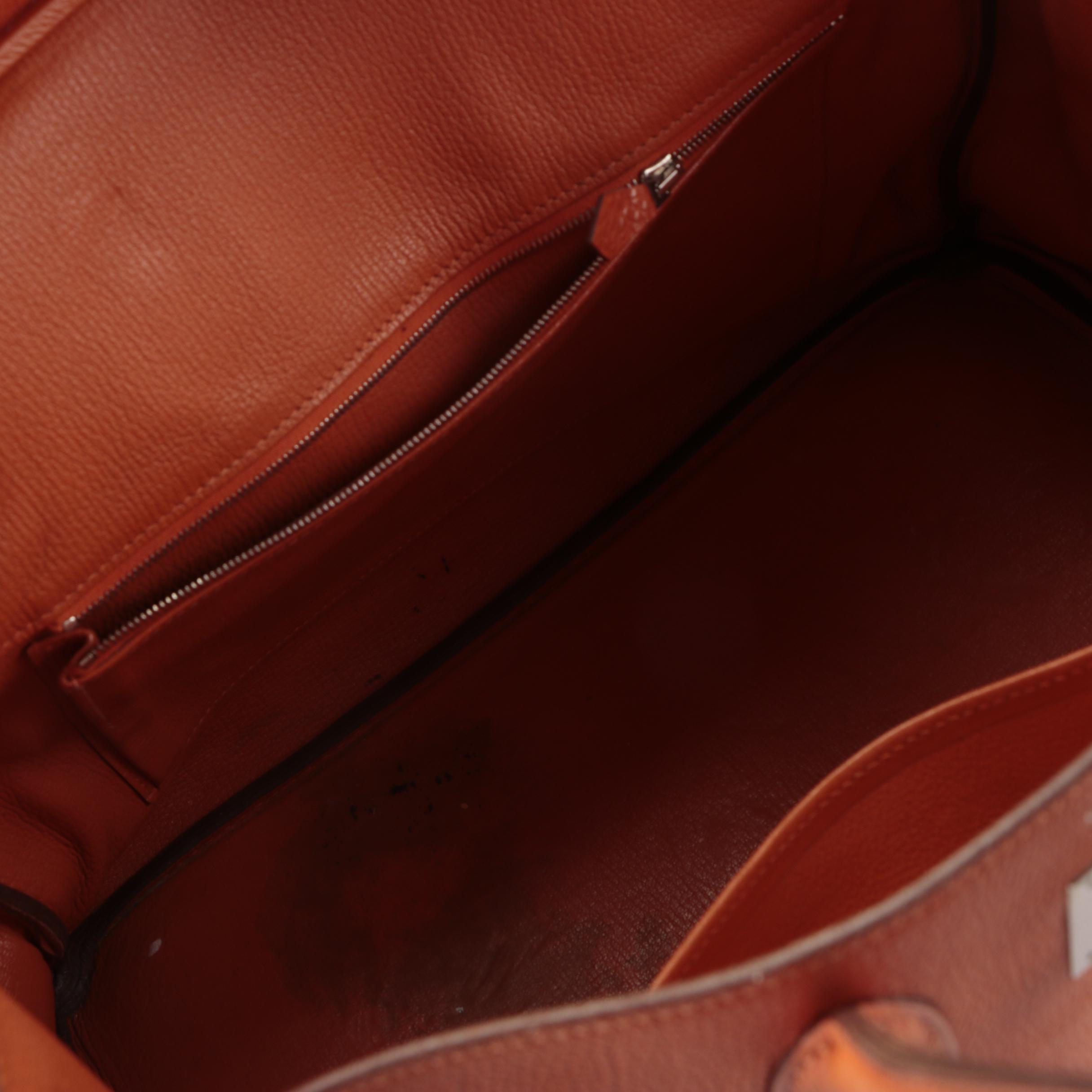 Hermès Birkin 35 Satchel in Orange Togo Leather and Palladium Plated Hardware