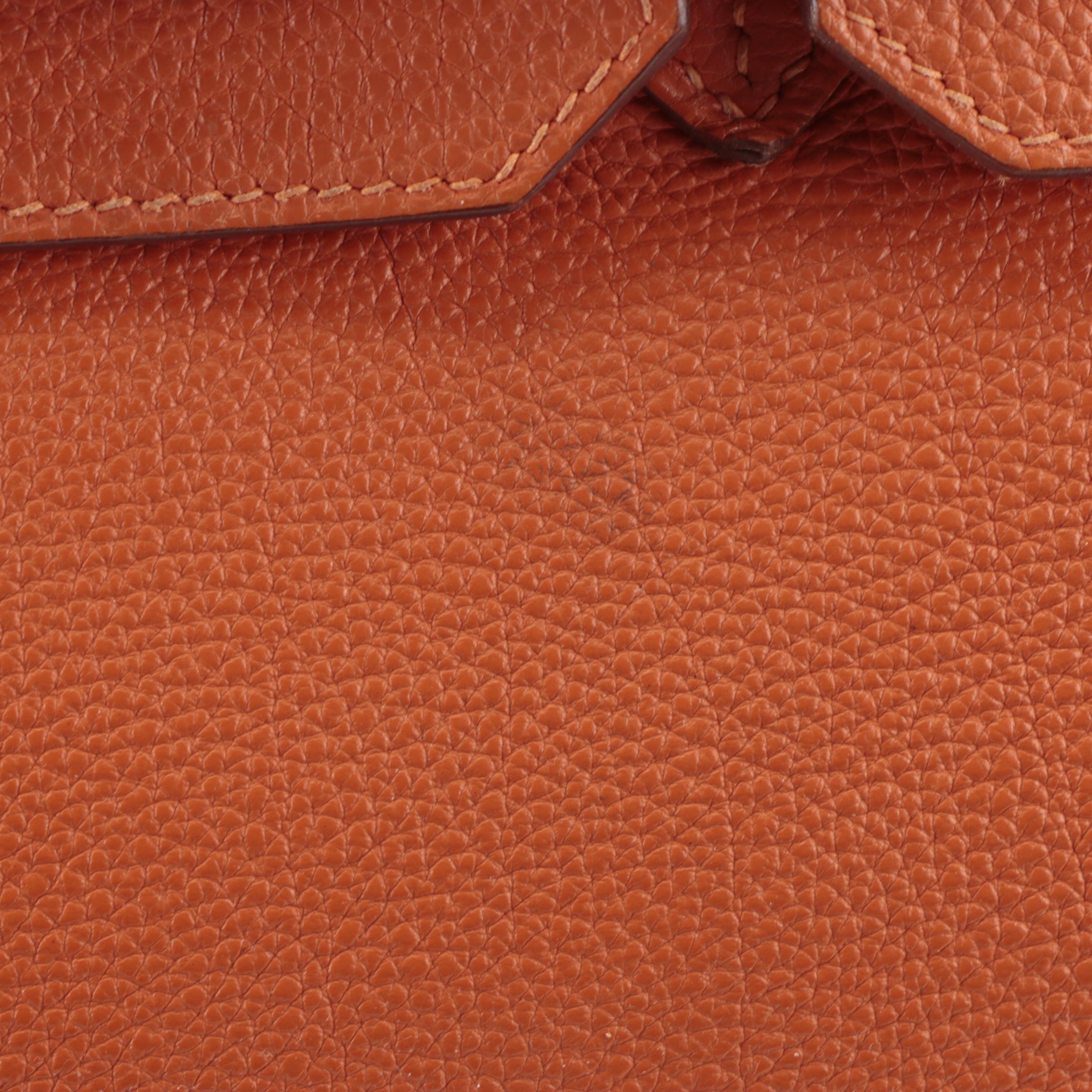 Hermès Birkin 35 Satchel in Orange Togo Leather and Palladium Plated Hardware