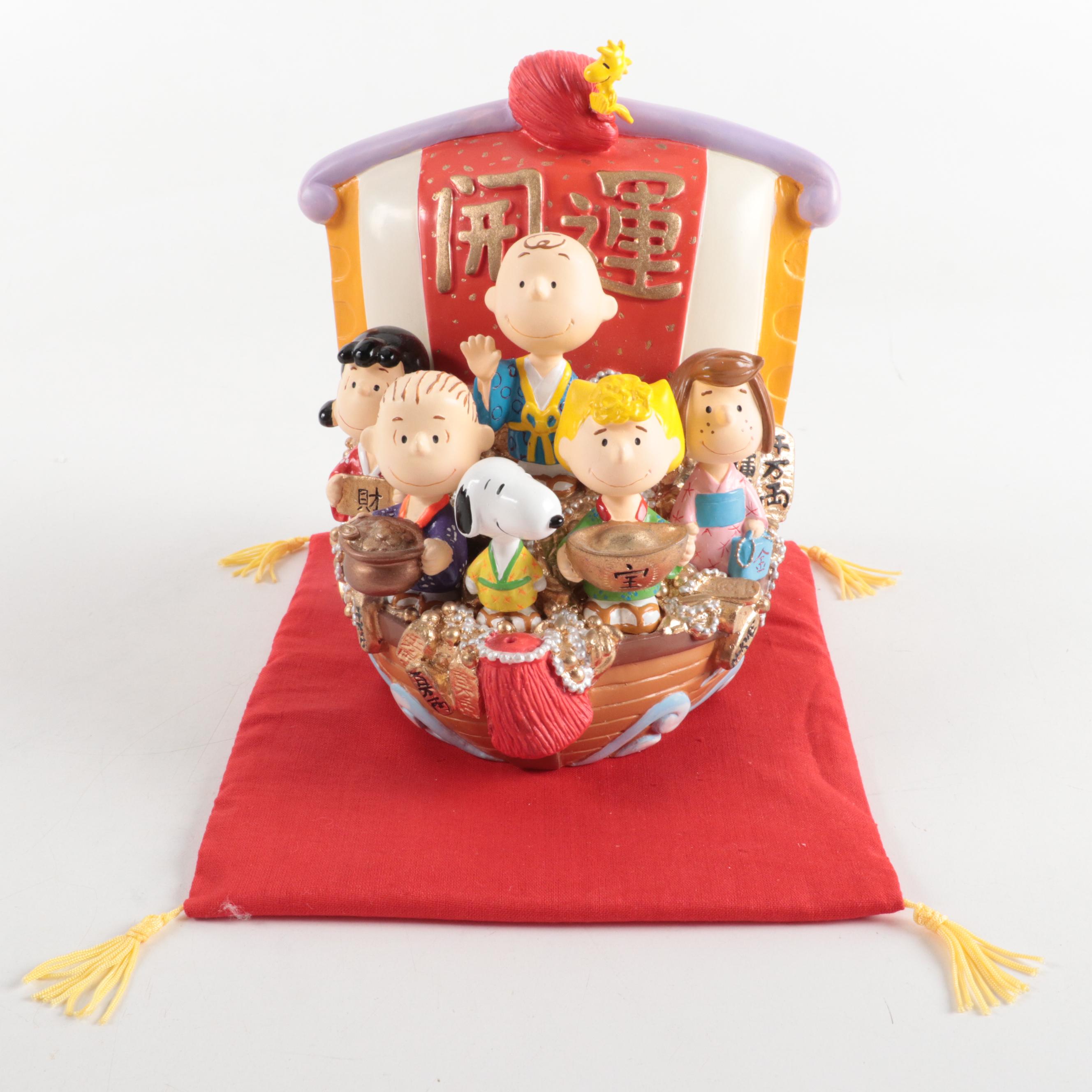 Sun Hing Toy Co. Peanuts Resin Chinese Boat Figurine